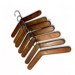 Carl Auböck Mid-Century Walnut Coat Hangers Set of 7, Austria 1950s