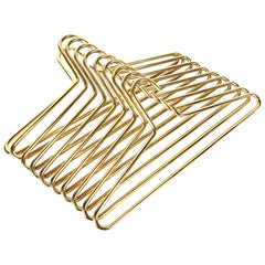 Carl Auböck 2 / 40 Midcentury Brass Plated Coat Hangers, No.5714, 1960s, Austria