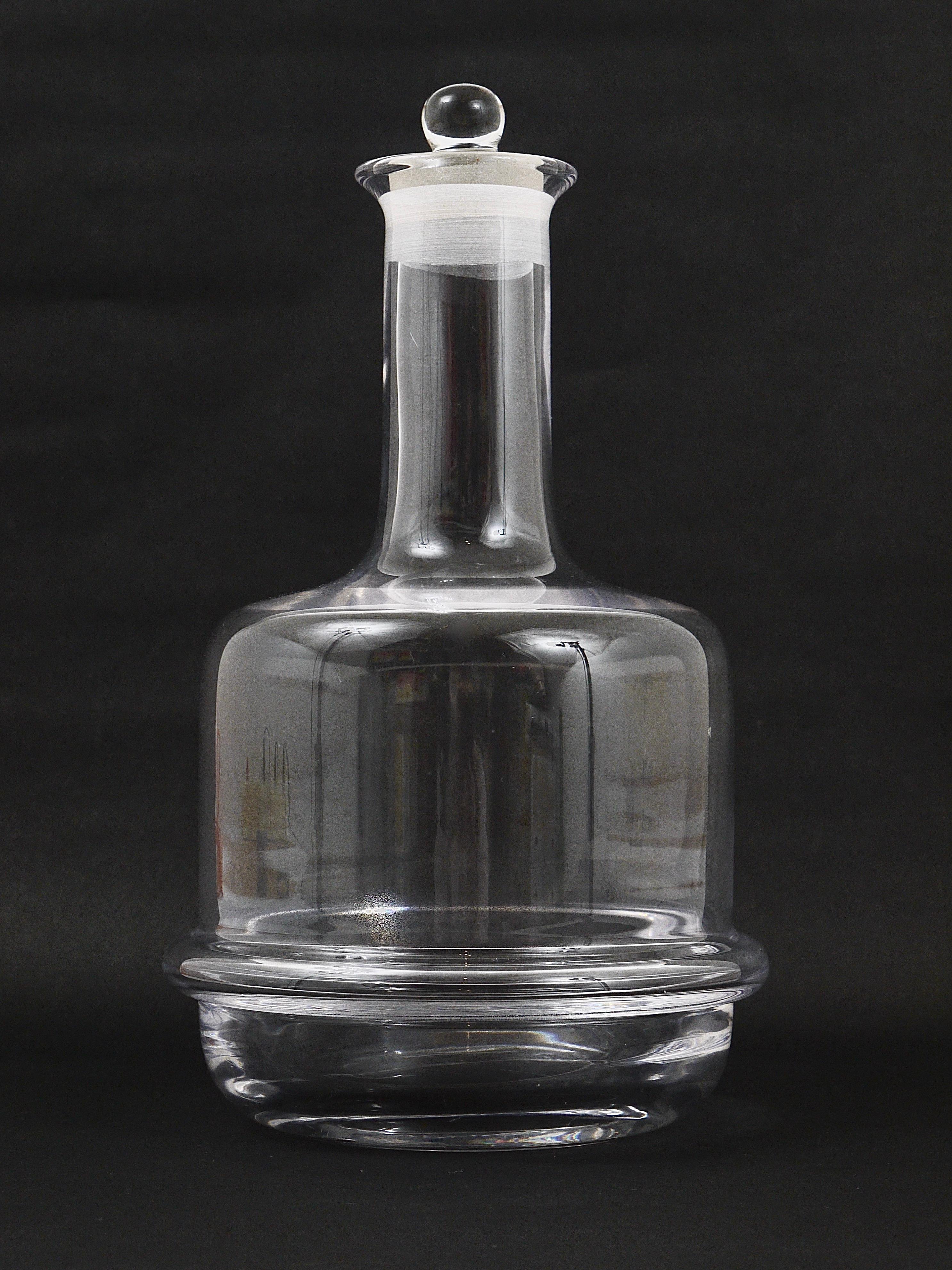 Austrian Carl Auböck Midcentury Glass Bottle Carafe by Ostovics Culinar, Austria, 1970s