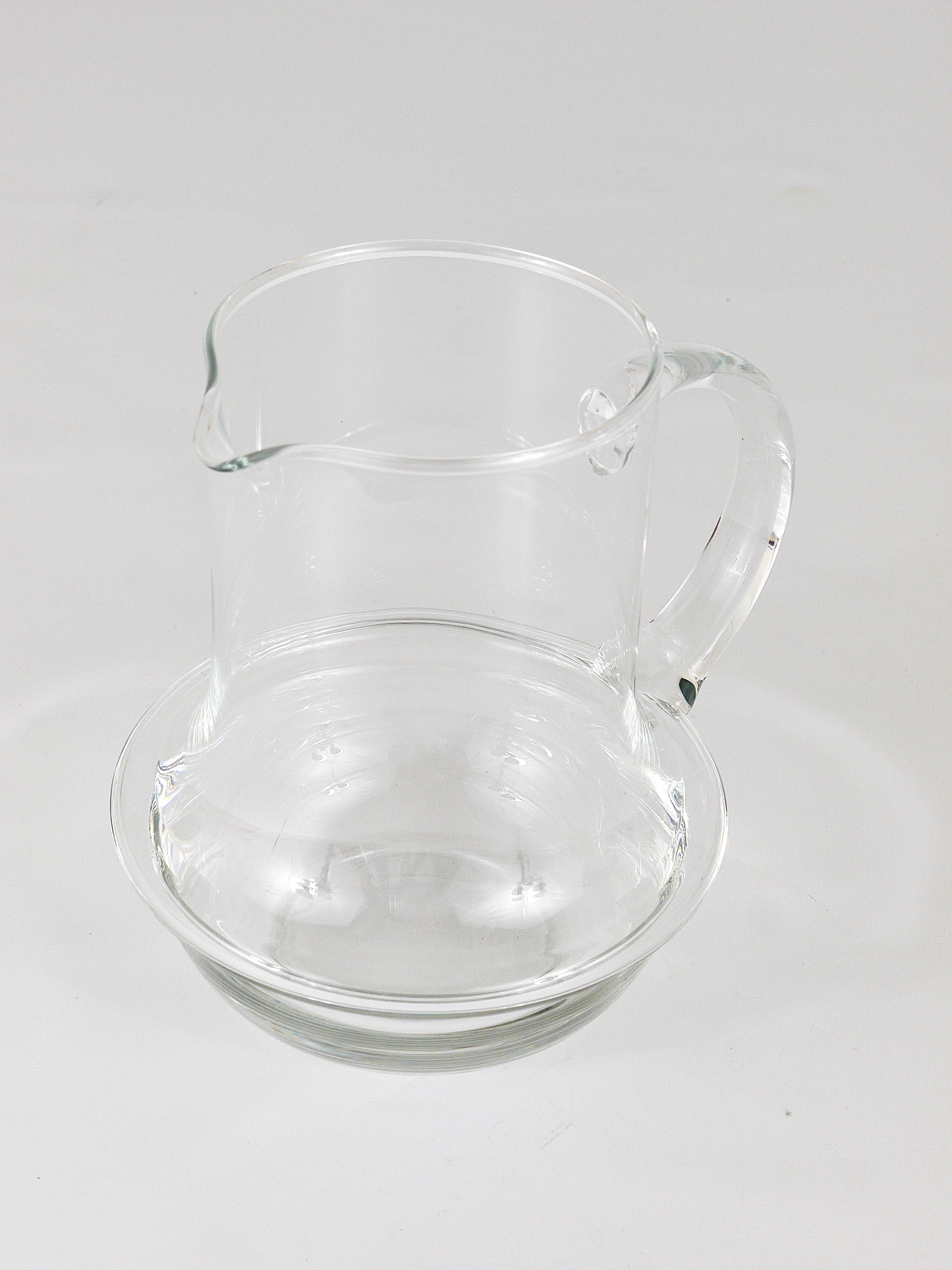 20th Century Carl Auböck Midcentury Glass Pitcher Jug by Ostovics Culinar, Austria, 1970s For Sale
