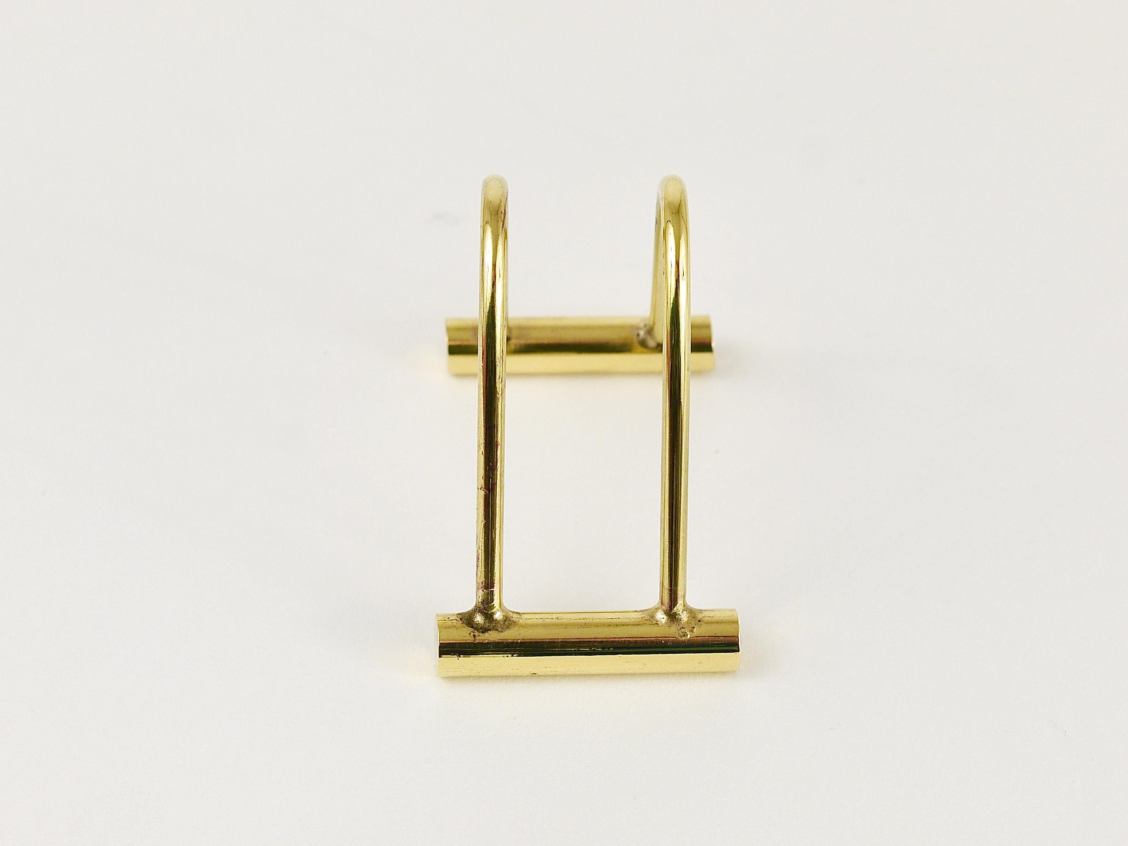 Carl Auböck Midcentury Polished Brass Card Holder, Austria, 1950s In Good Condition In Vienna, AT
