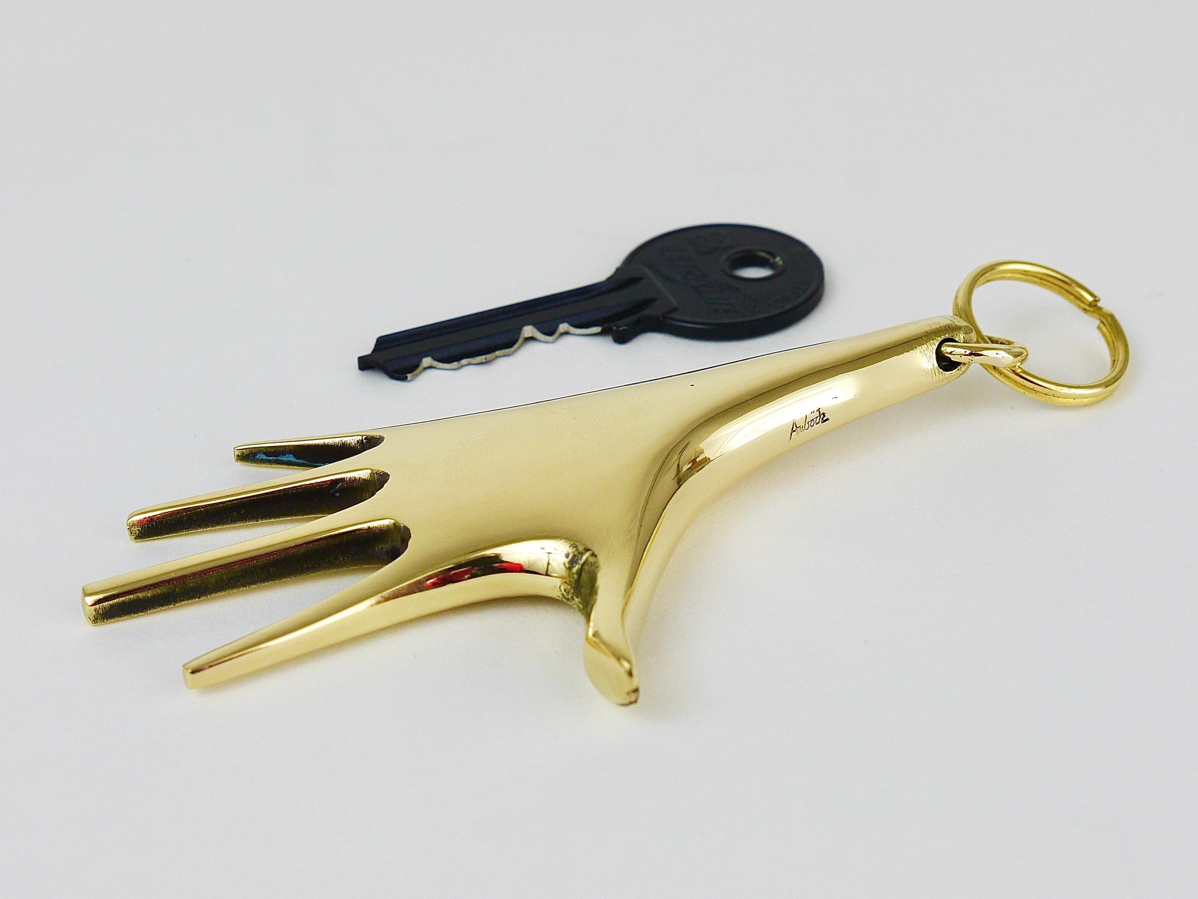 Carl Aubck Sehr großer handgefertigter Schlüsselanhänger mit Schlüsselanhänger, Mitte des Jahrhunderts (Moderne der Mitte des Jahrhunderts) im Angebot