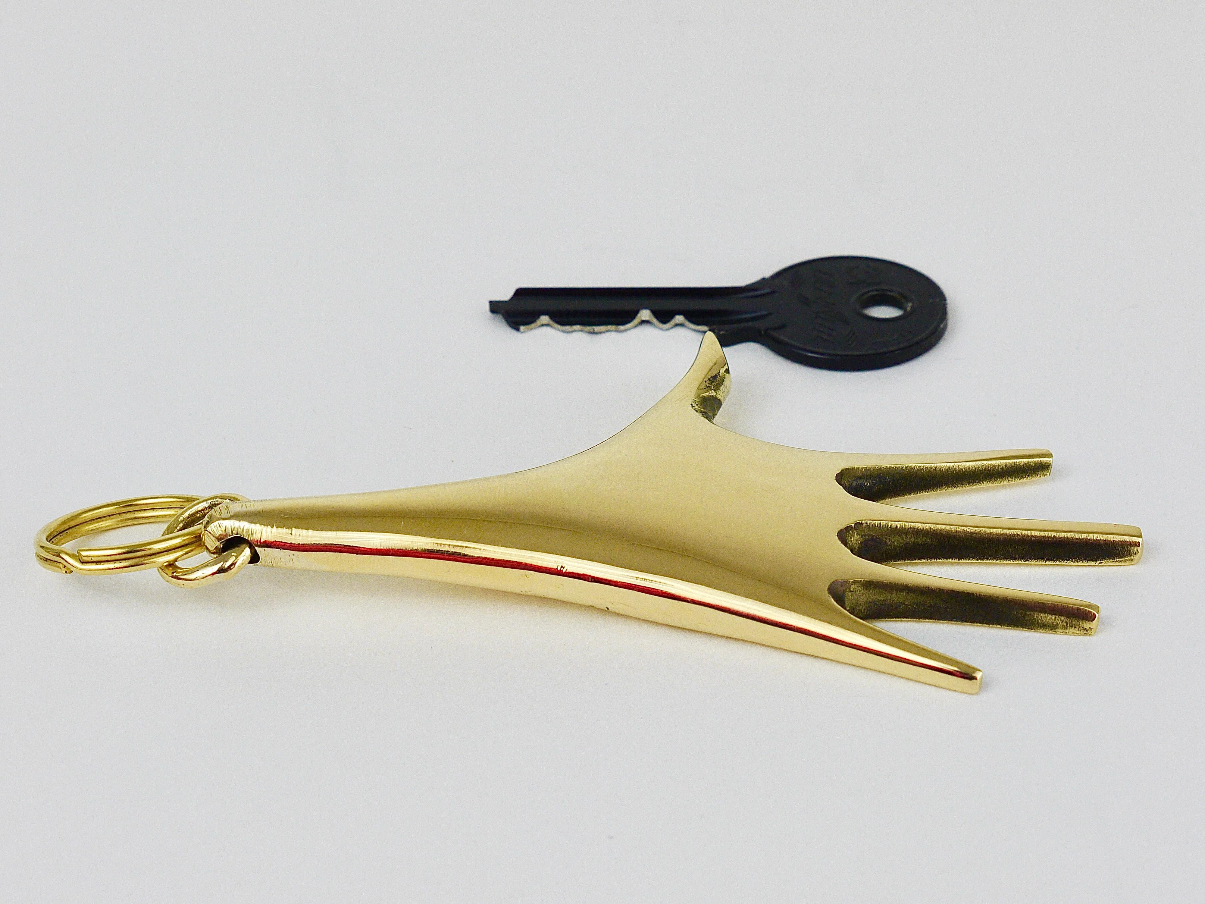Austrian Carl Auböck Midcentury Very Large Hand Figurine Key Ring Chain Holder For Sale