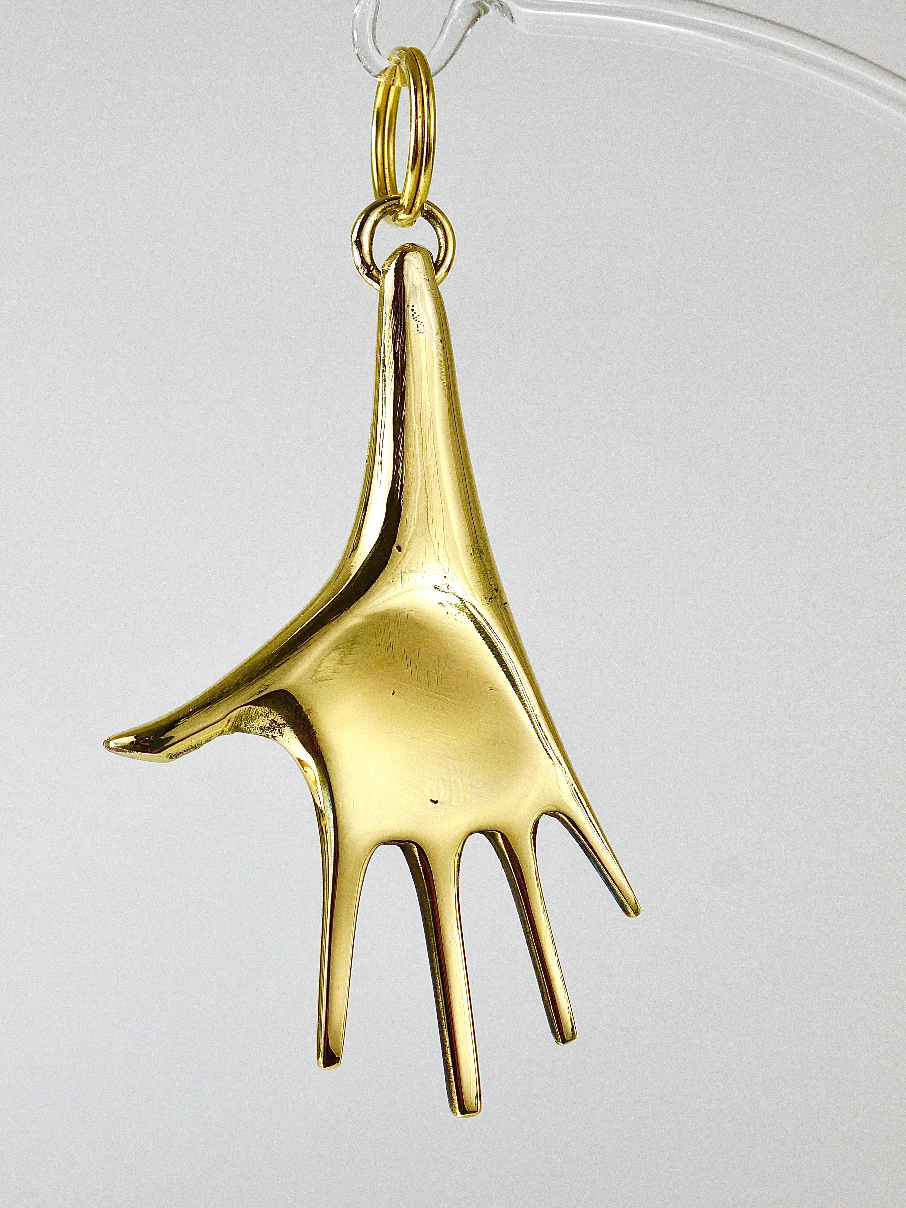 20th Century Carl Auböck Midcentury Very Large Hand Figurine Key Ring Chain Holder For Sale