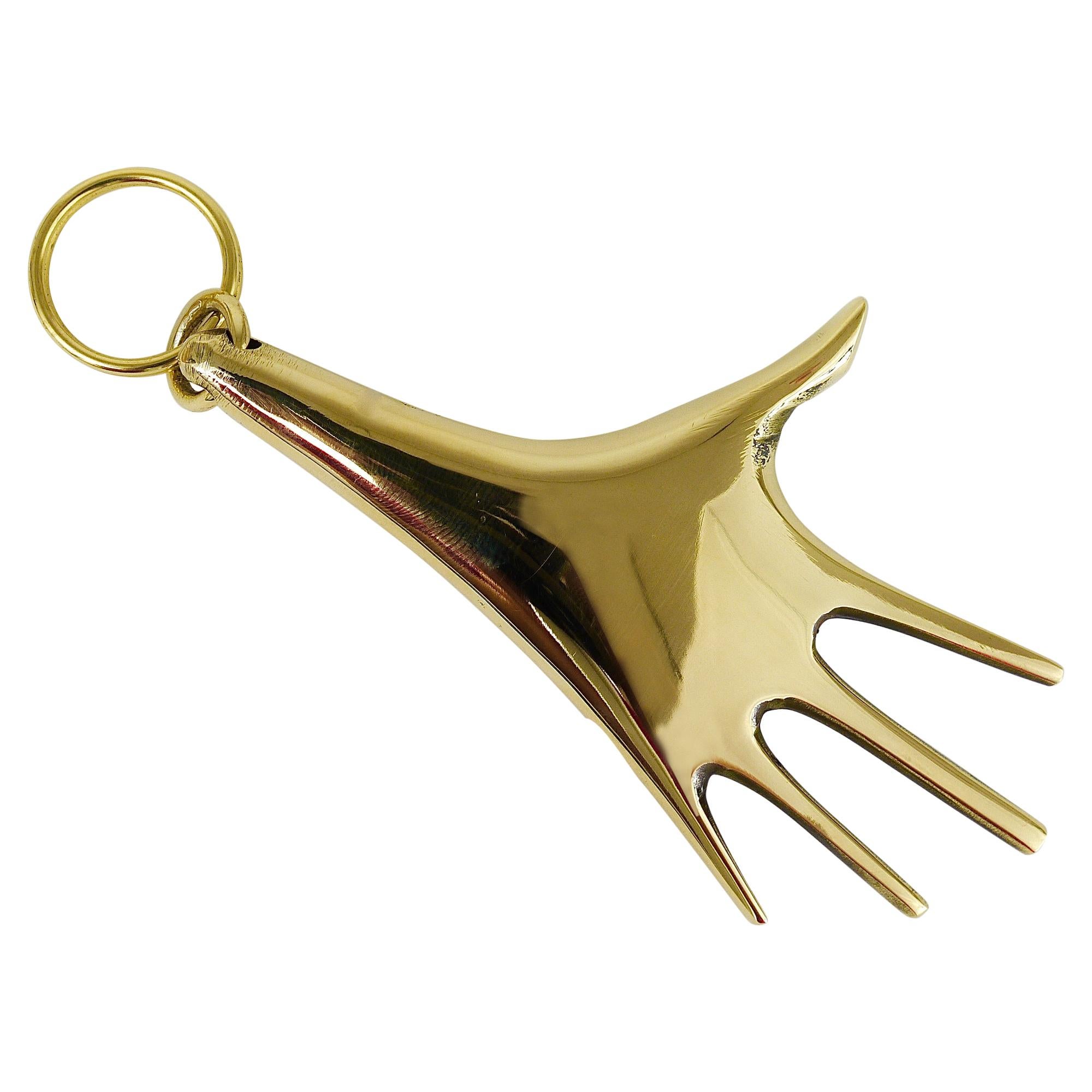 Carl Auböck Midcentury Very Large Hand Figurine Key Ring Chain Holder For Sale