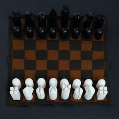 Carl Auböck modern wooden chess set for Werkstätte Auböck, Austria Vienna 1960´s