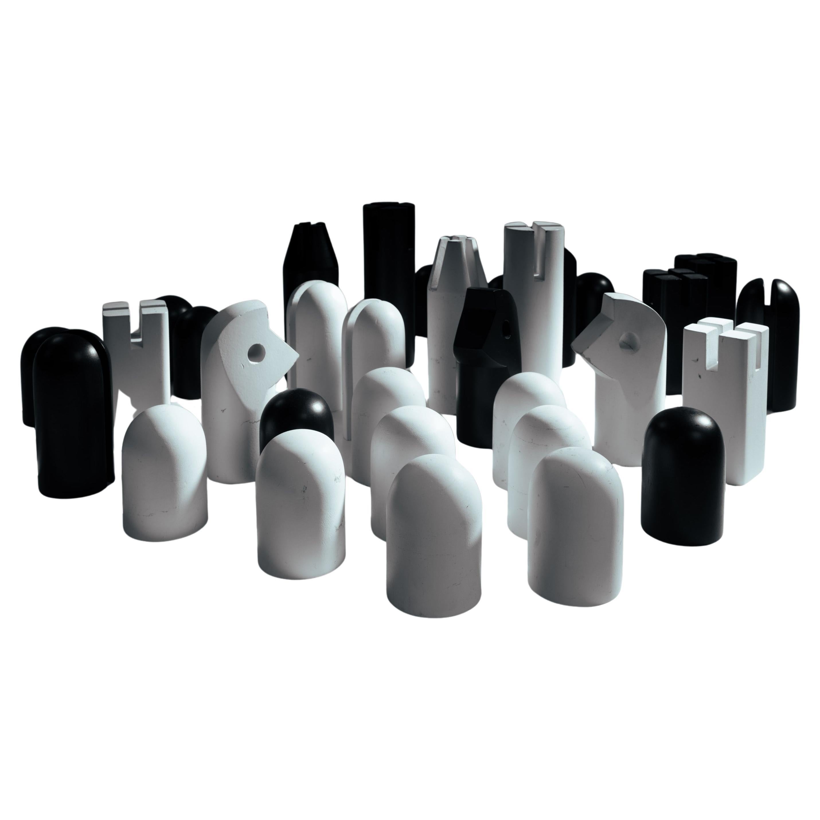 Carl Auböck minimalist wooden chess set for Werkstätte Auböck, Vienna 1960´s For Sale