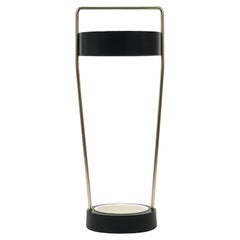 Carl Aubock Minimalistischer Umbrella Stand, Nickel, Messing & Eisen, Wien, 1970er Jahre