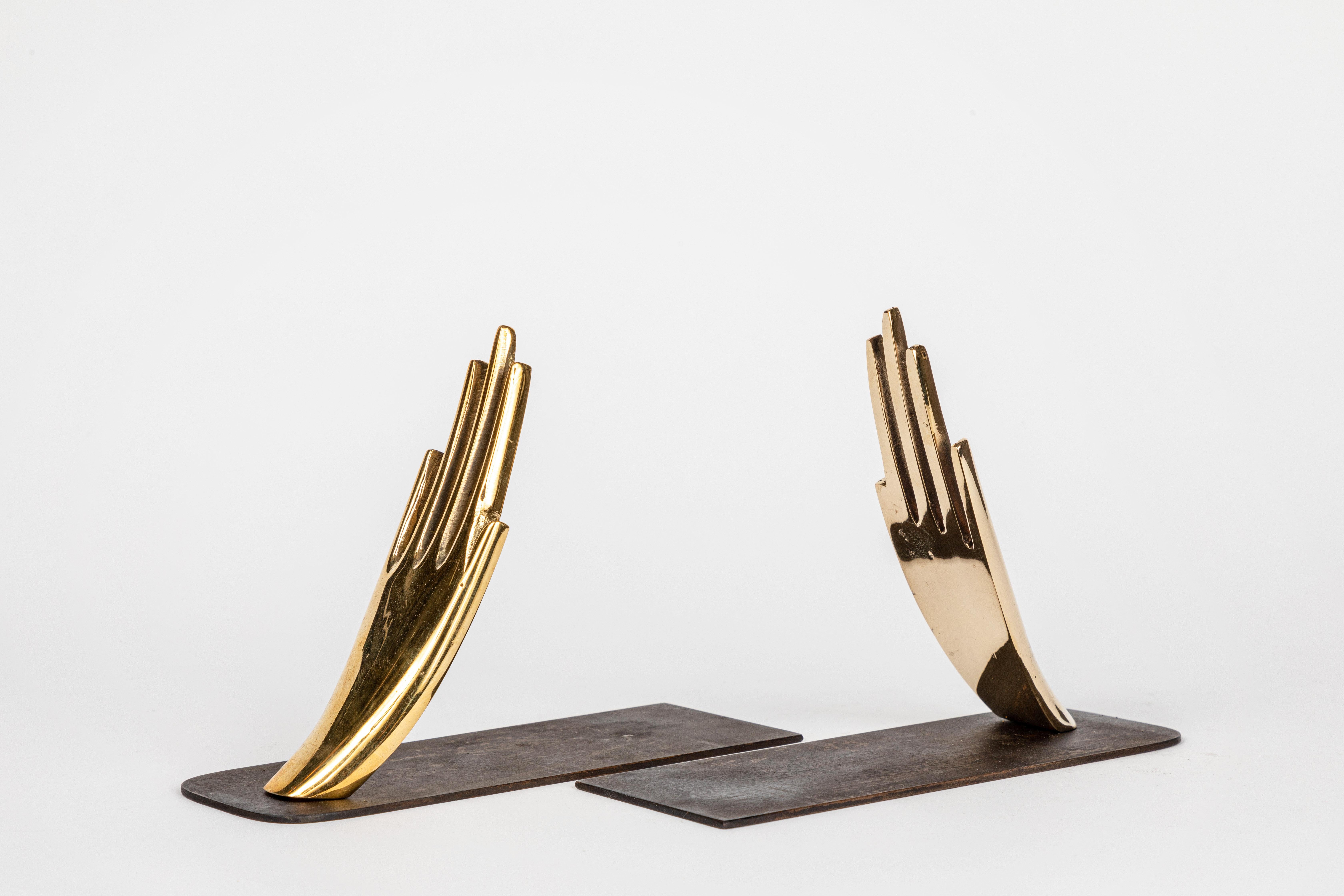 Pair of Carl Auböck Model #1928 'Hands' Brass Bookends In New Condition For Sale In Glendale, CA