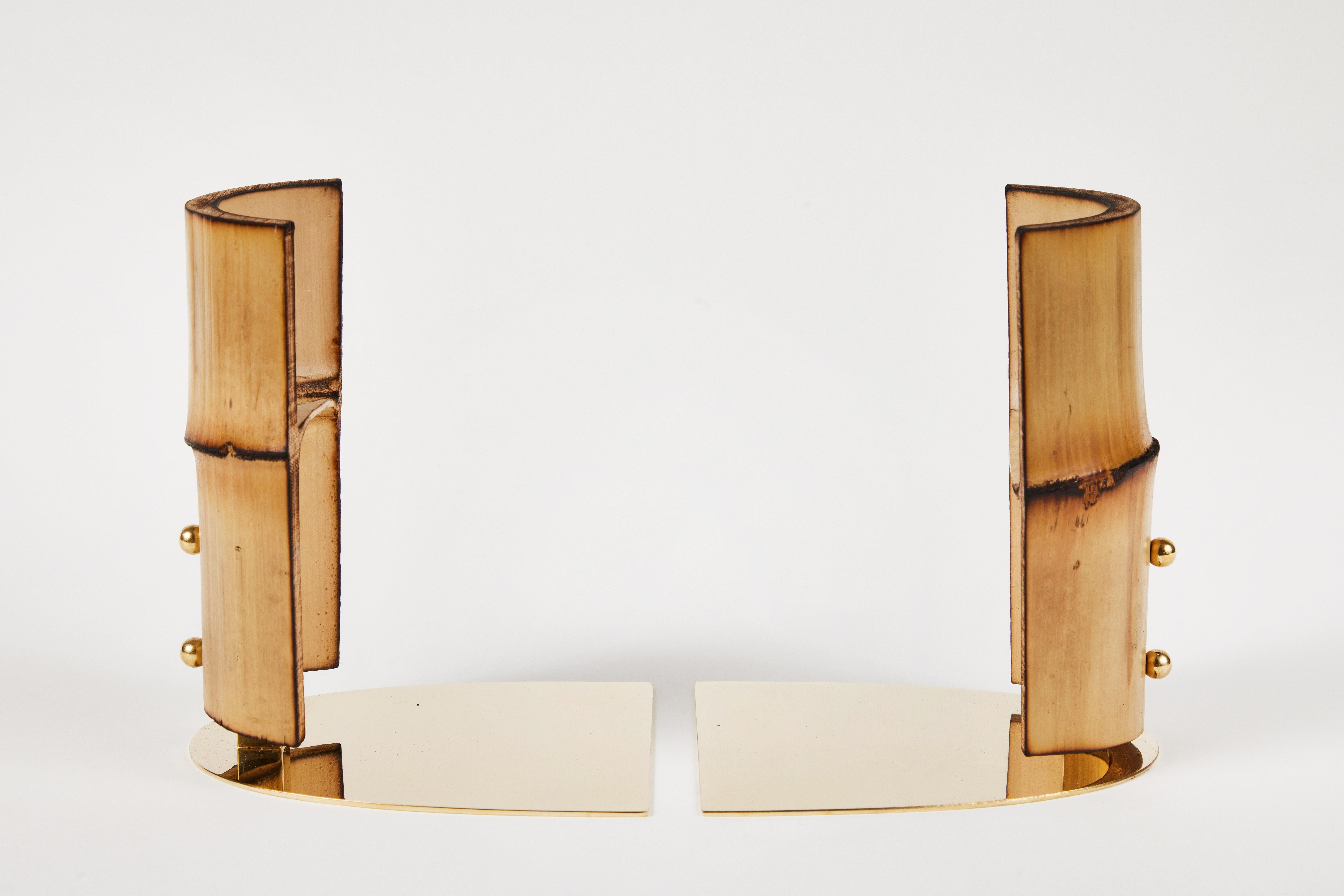 Pair of Carl Auböck Model #1937 'Bamboo' Bookends In New Condition For Sale In Glendale, CA