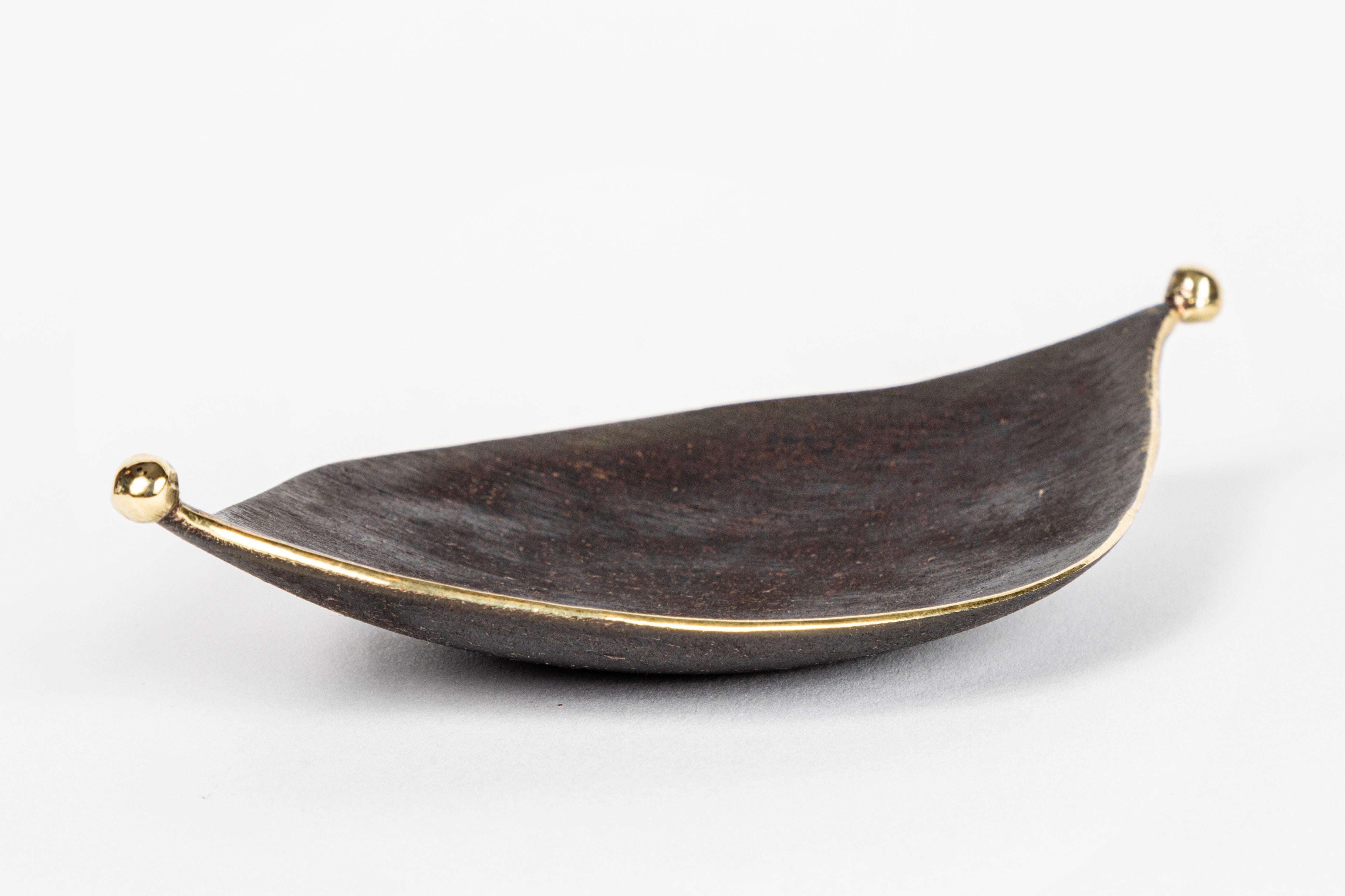 Patinated Carl Auböck Model #3431 'Knopferl' Brass Tray For Sale