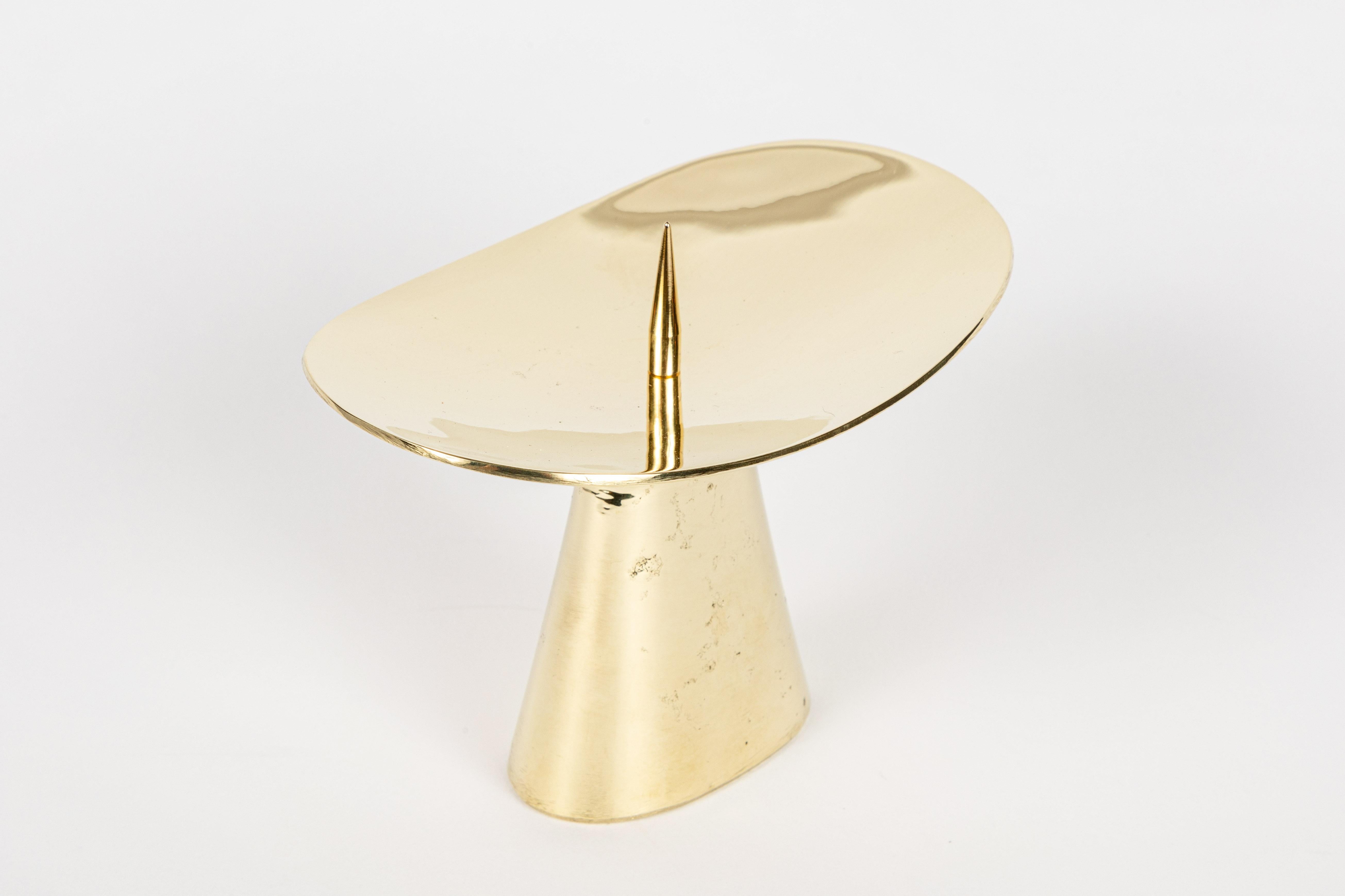 Austrian Carl Auböck Model #3469 Polished Brass Candleholder For Sale