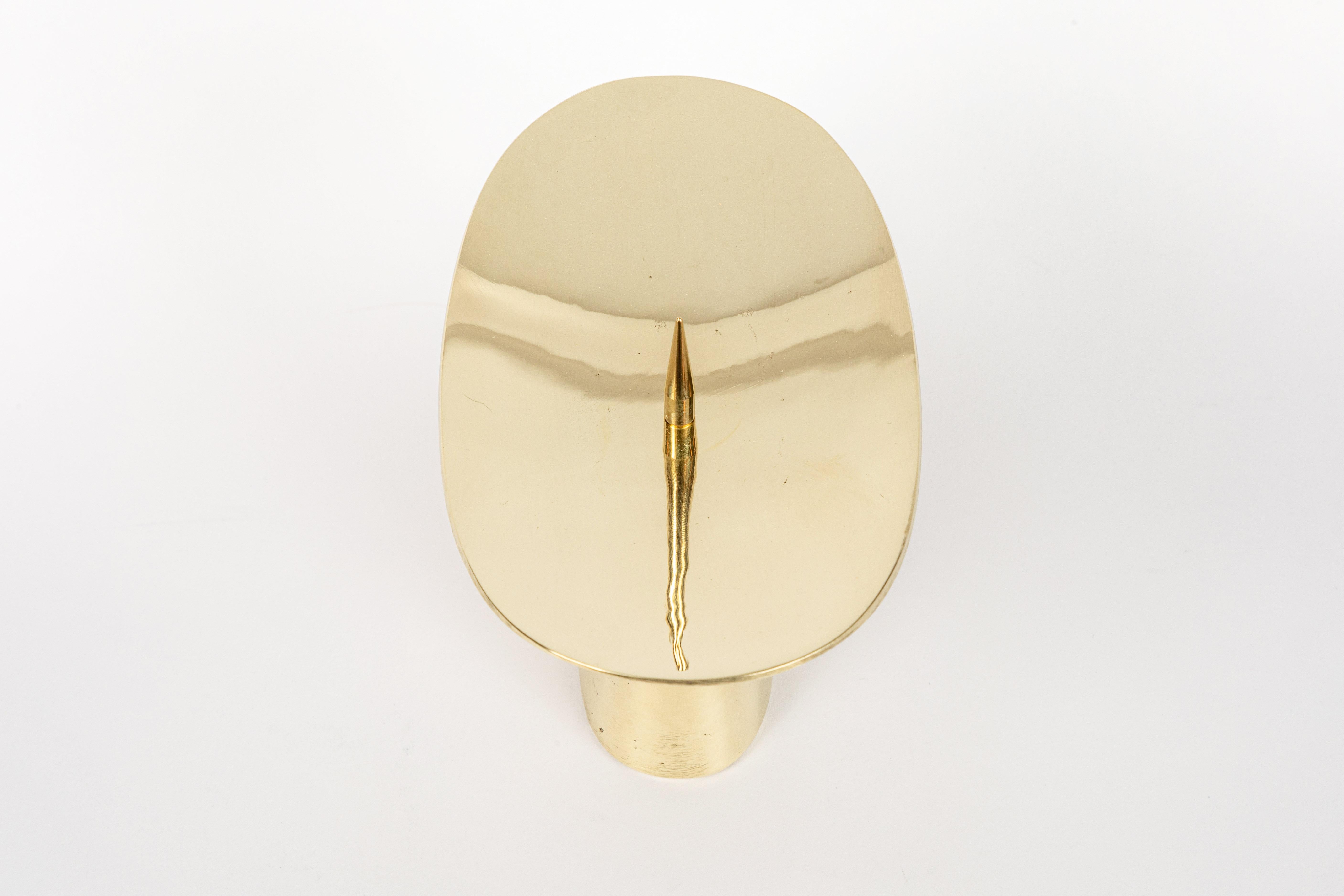 Carl Auböck Model #3469 Polished Brass Candleholder In New Condition For Sale In Glendale, CA