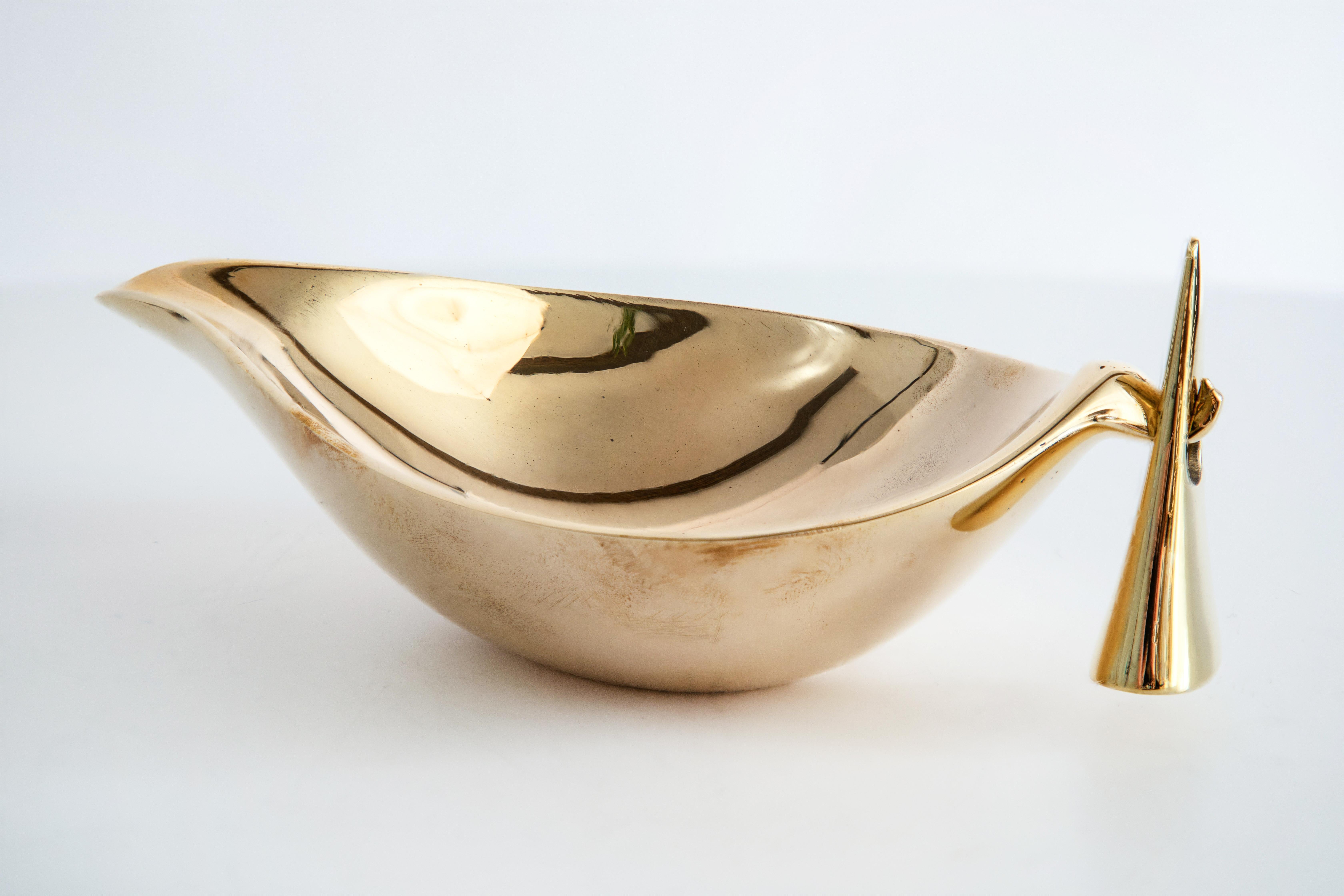 Mid-Century Modern Carl Auböck Model #3514 Brass Bowl For Sale