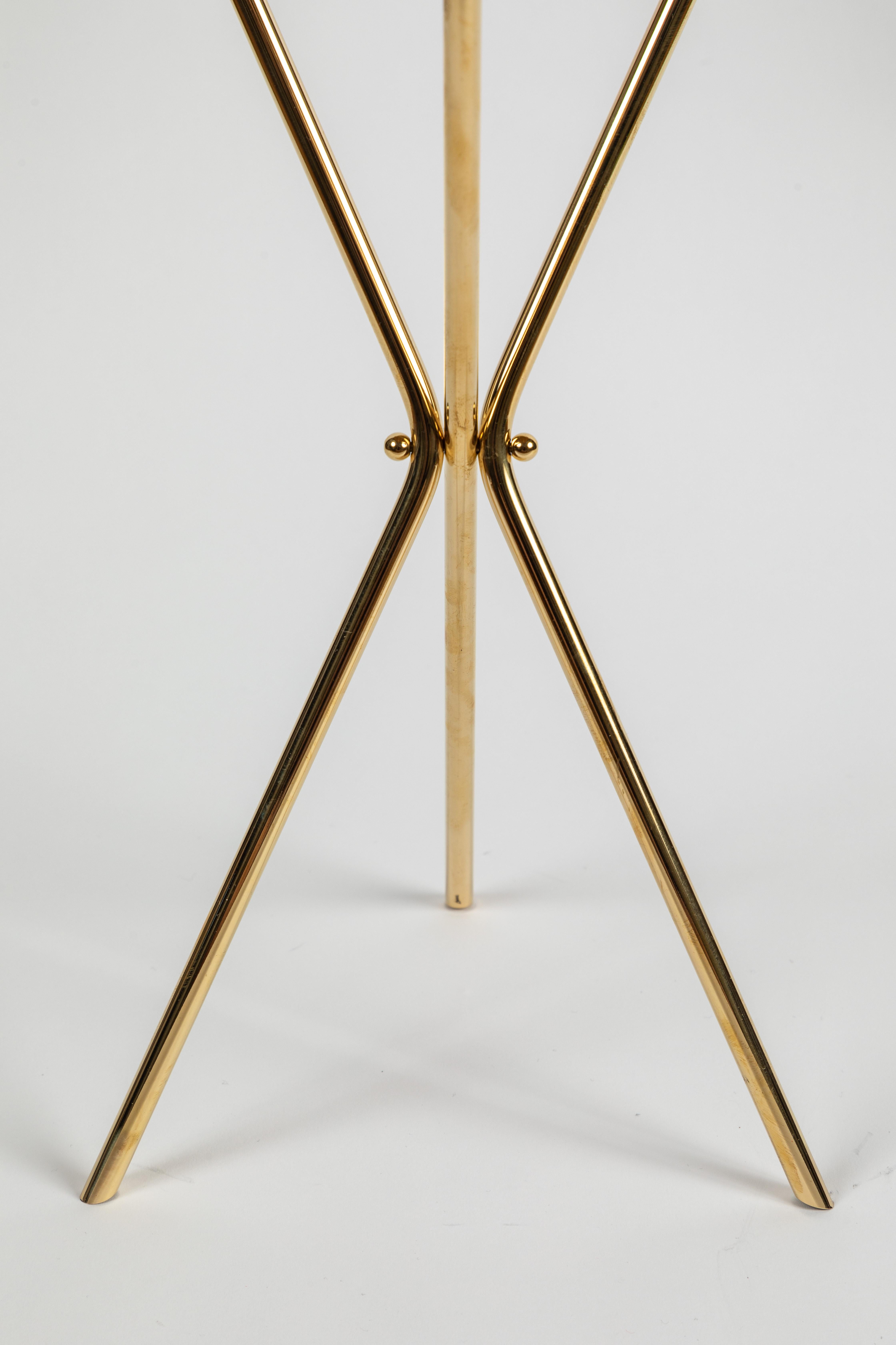 Contemporary Carl Auböck Model #3642 Brass and Leather Table For Sale