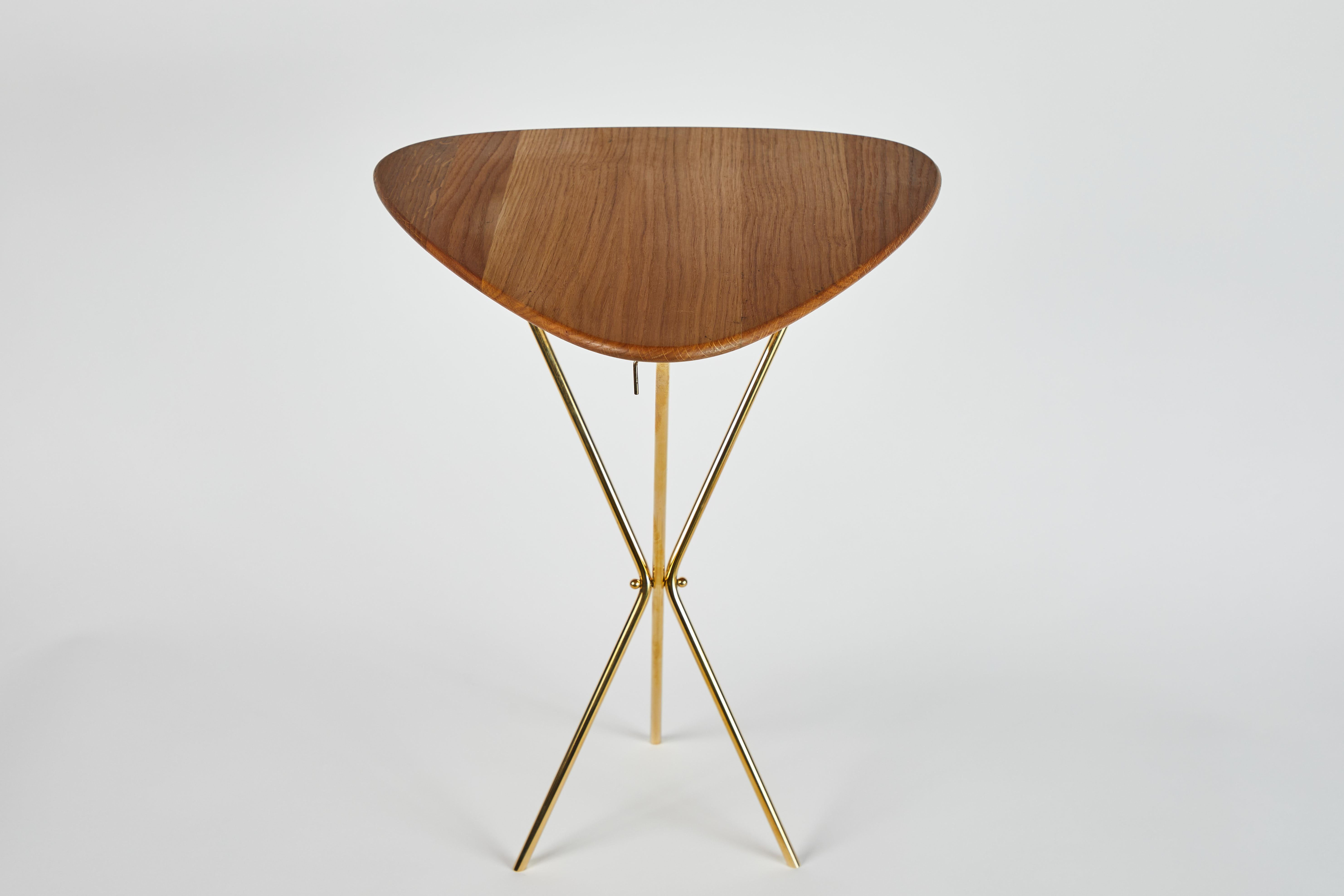 Carl Auböck Model #3642 Brass and Oak Table For Sale 3