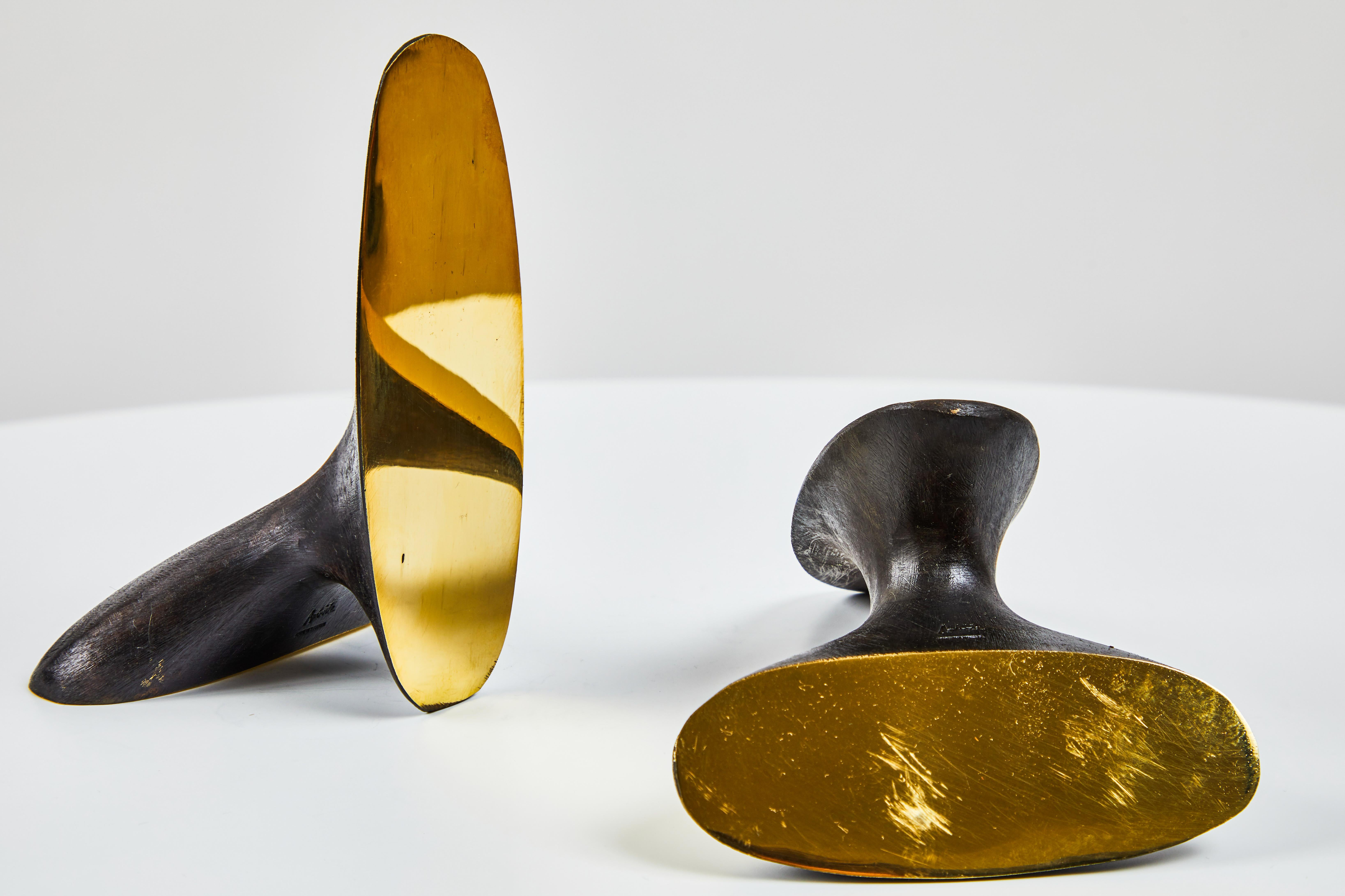 Pair of Carl Auböck Model #3653 Brass Bookends In New Condition For Sale In Glendale, CA