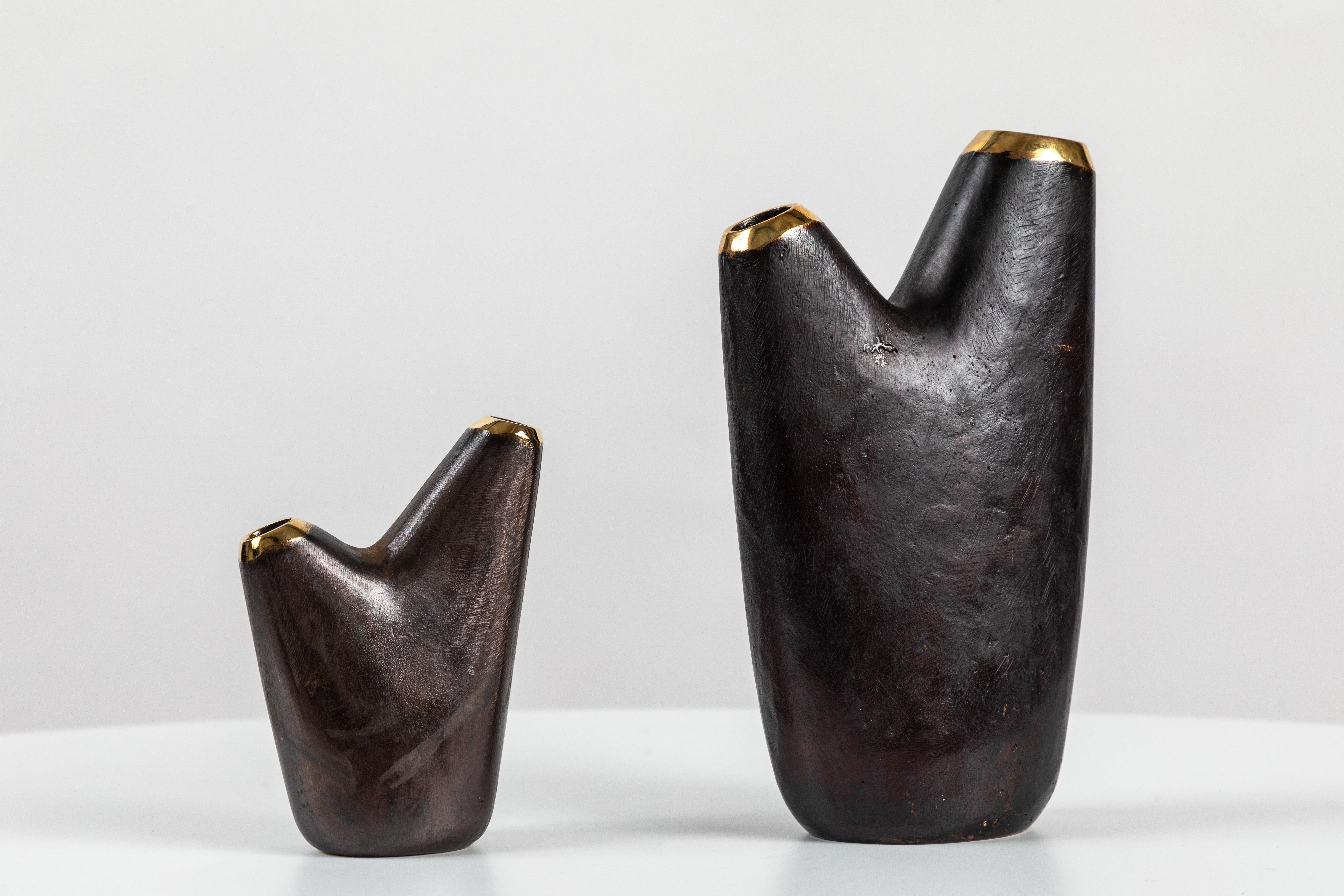 Austrian Carl Auböck Model #3794/1 'Aorta' Brass Vase For Sale