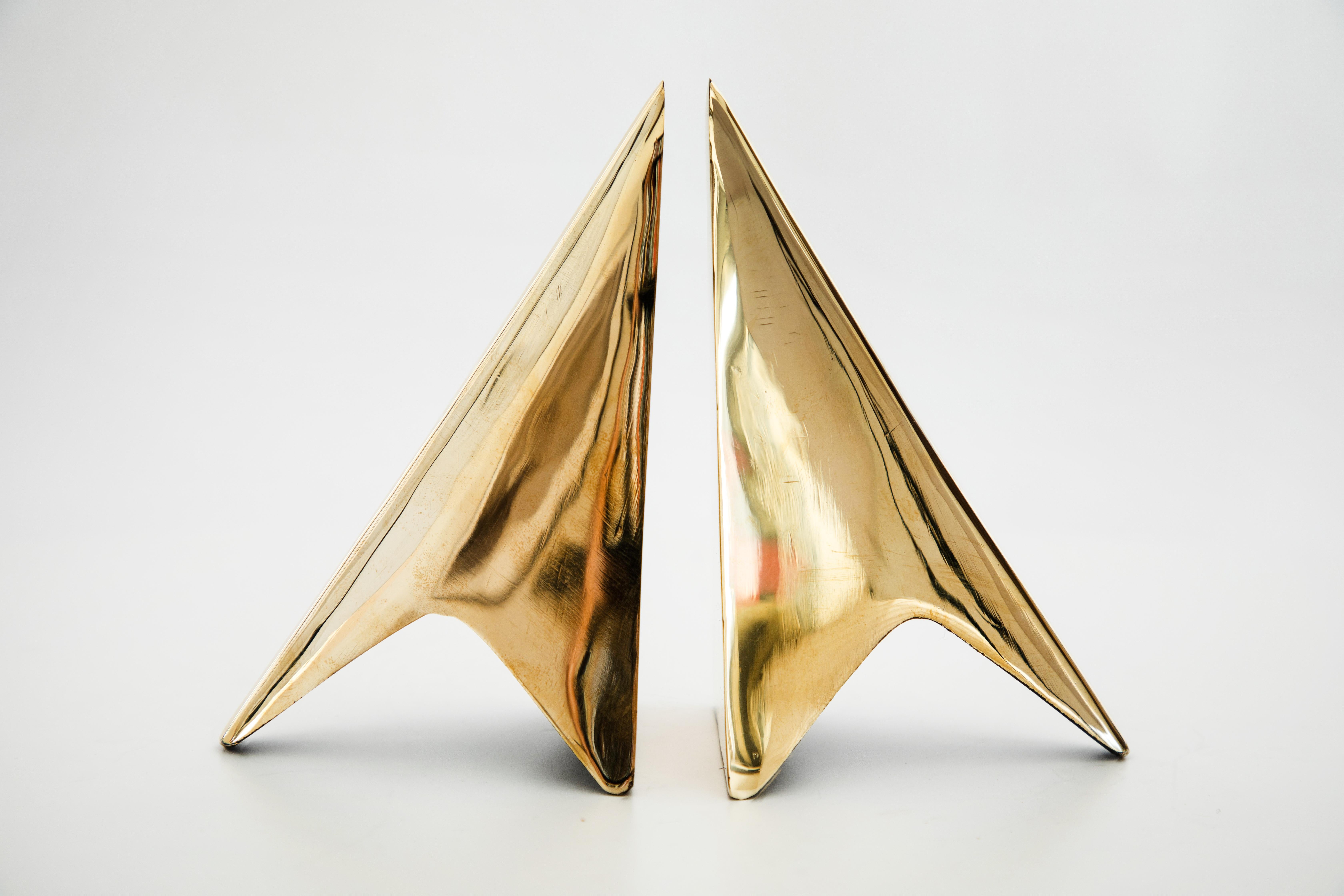 Mid-Century Modern Pair of Carl Auböck Model #3846 Brass Bookends For Sale