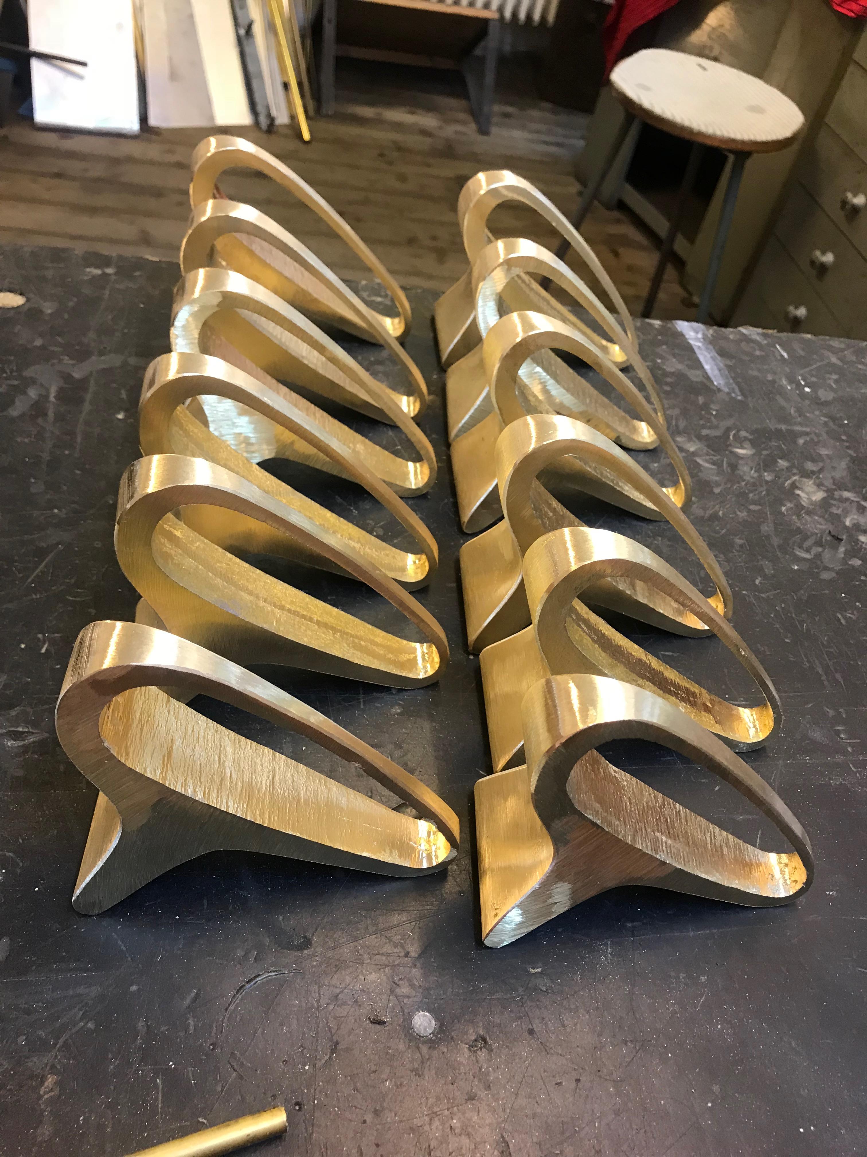 Patinated Pair of Carl Auböck Model #3848 Brass Bookends For Sale
