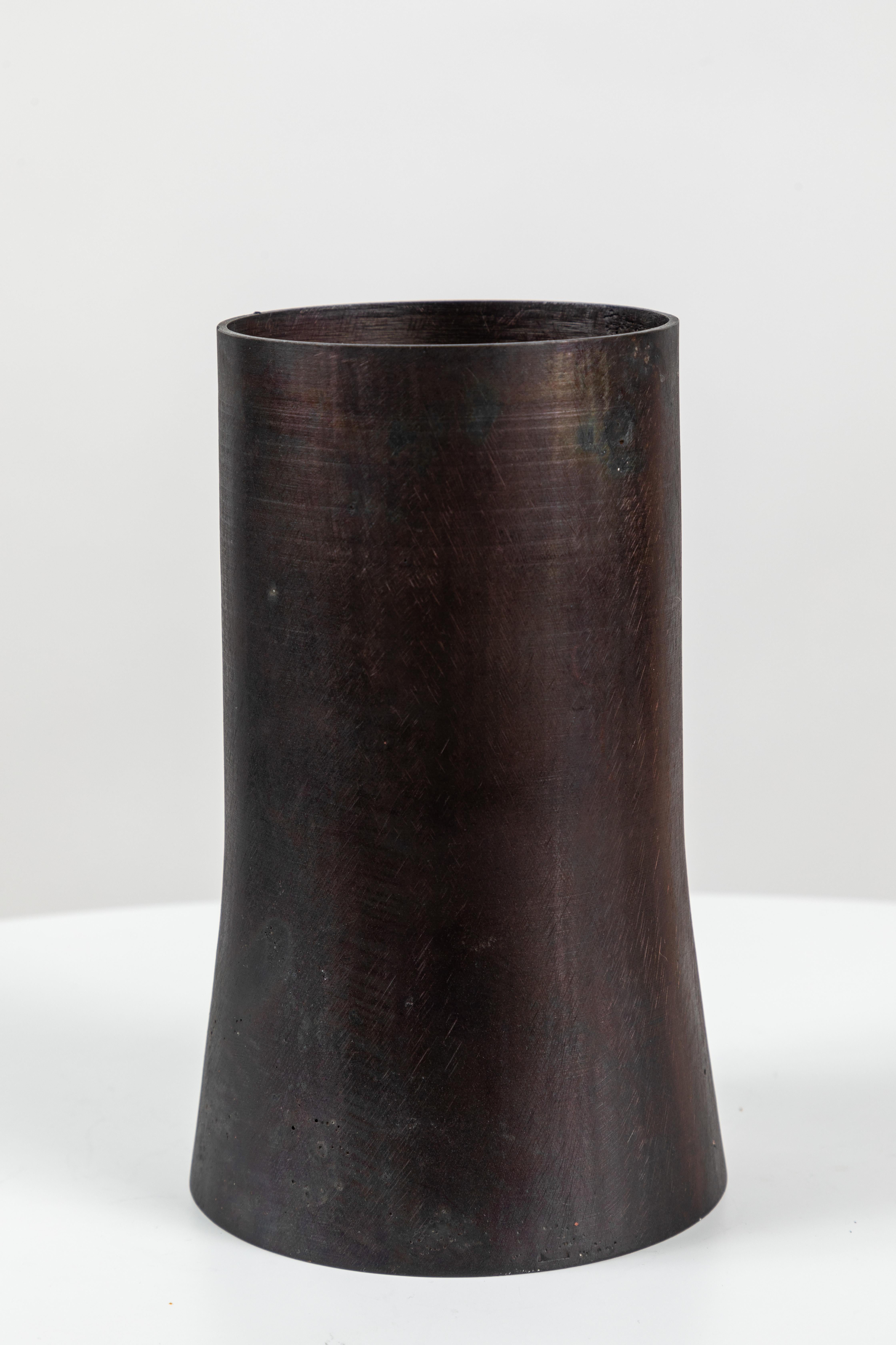 Patinated Carl Auböck Model #3854 'Atom 2' Brass Vase For Sale
