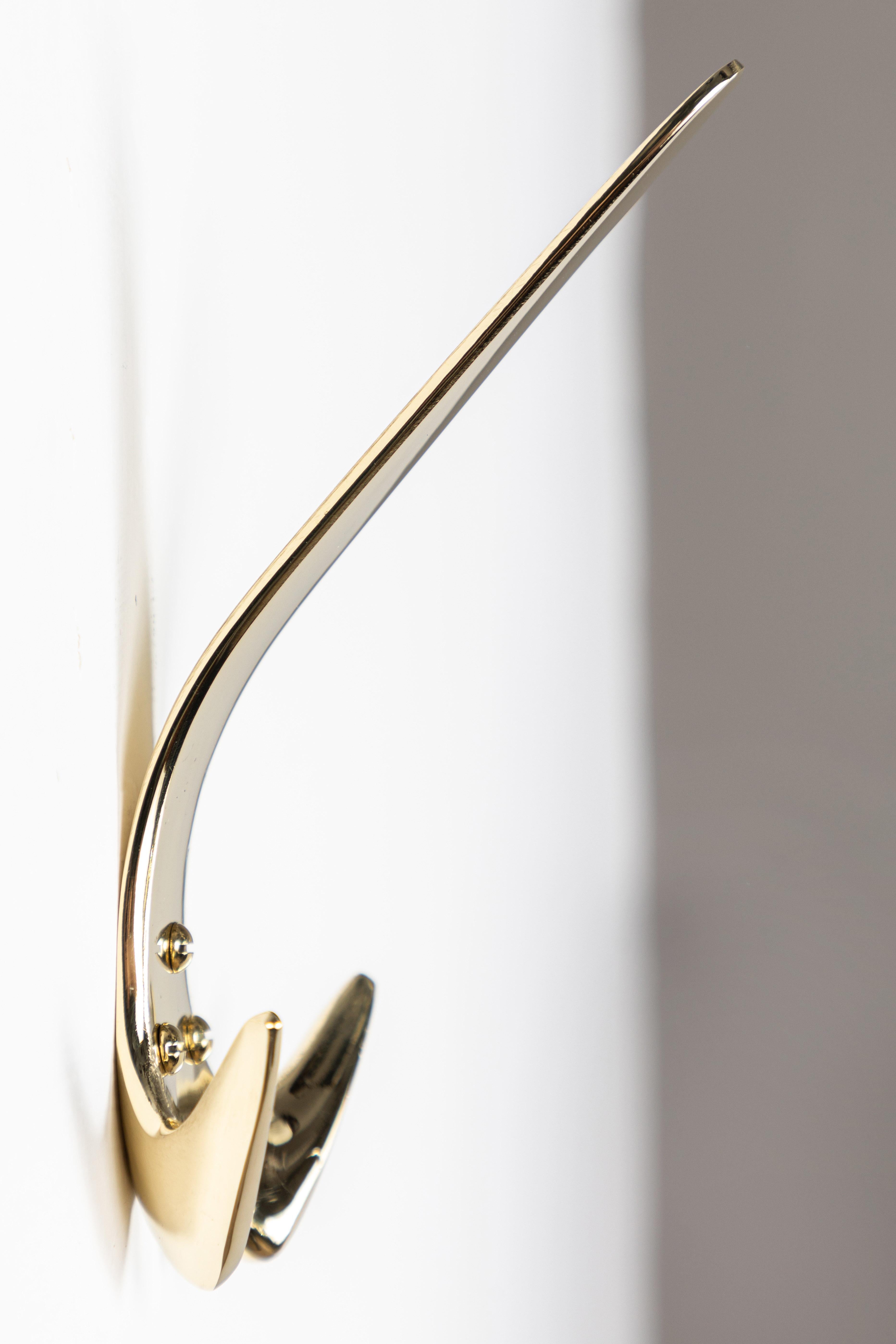 Polished Carl Auböck Model #4056 Brass Hook For Sale