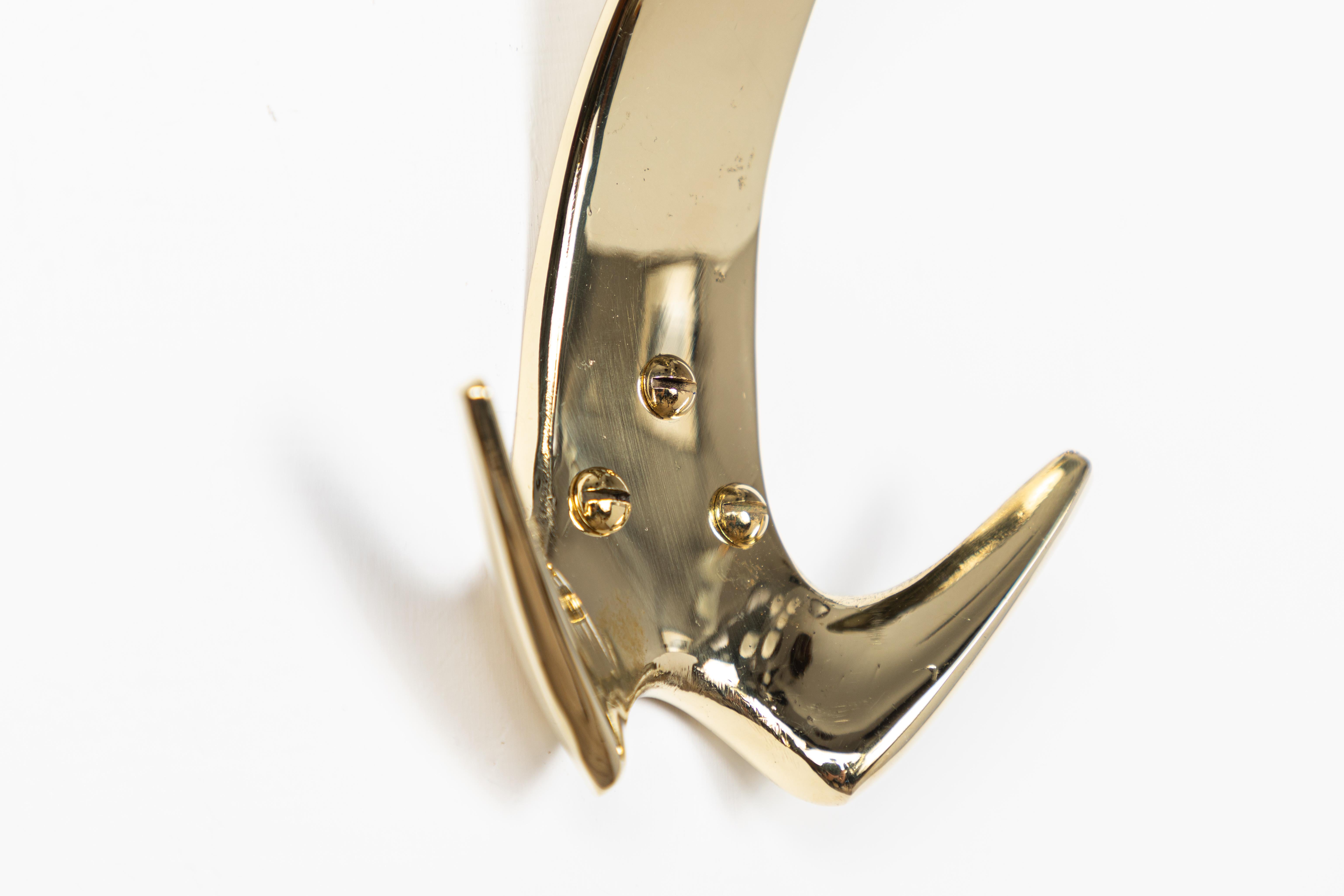 Contemporary Carl Auböck Model #4056 Brass Hook For Sale