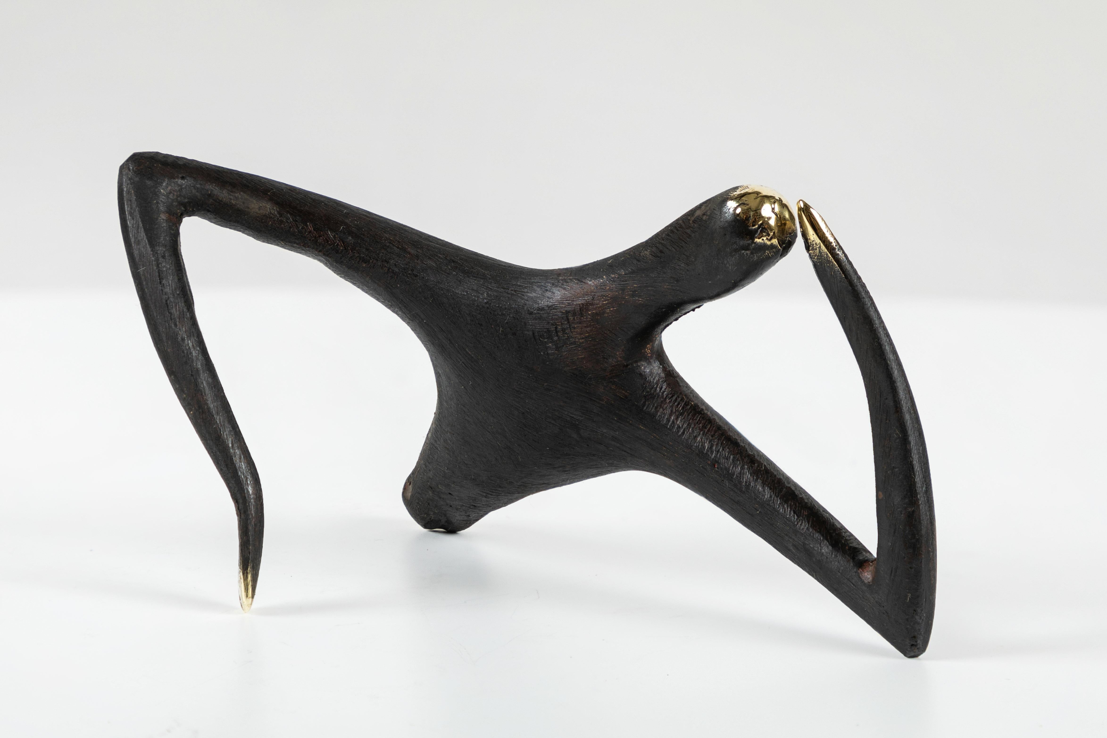 Mid-Century Modern Carl Auböck Model #4059 'Optimist/Pessimist' Brass Sculpture For Sale