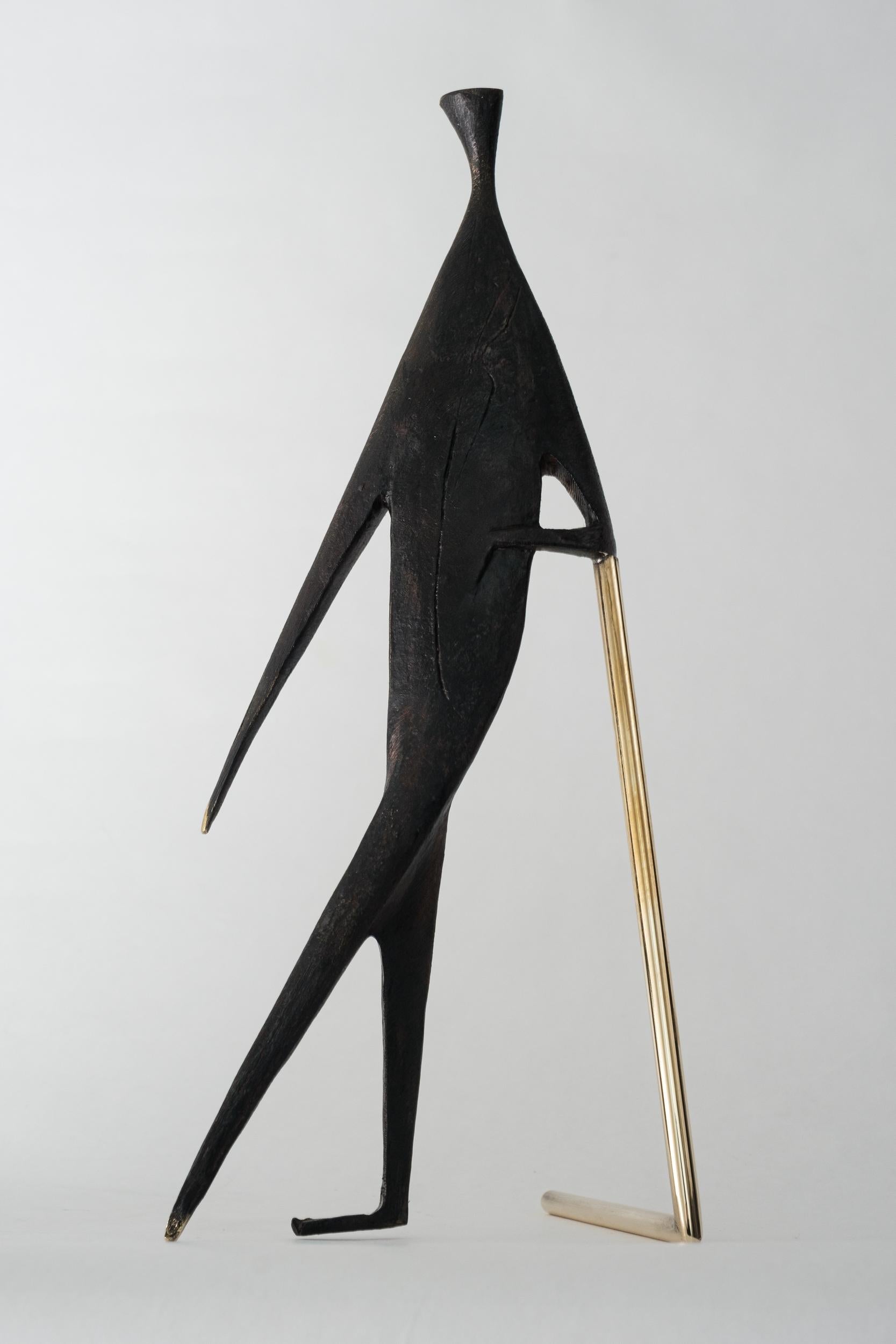 Carl Auböck Model #4060 'Man with Stick' Brass Sculpture For Sale 7