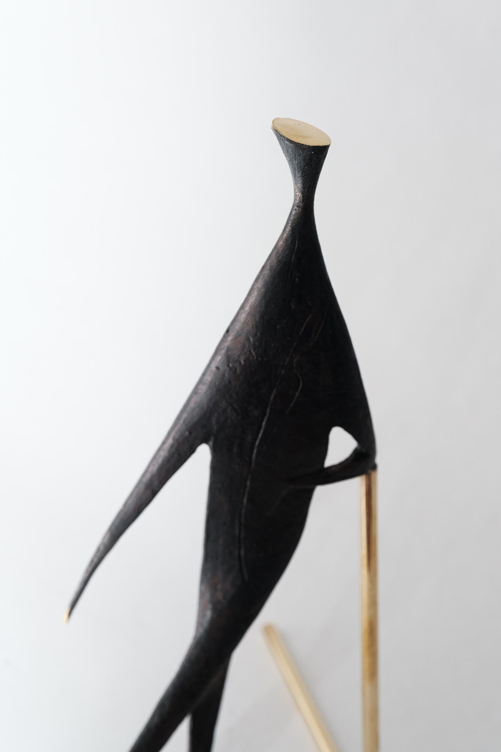Carl Auböck Model #4060 'Man with Stick' Brass Sculpture For Sale 6