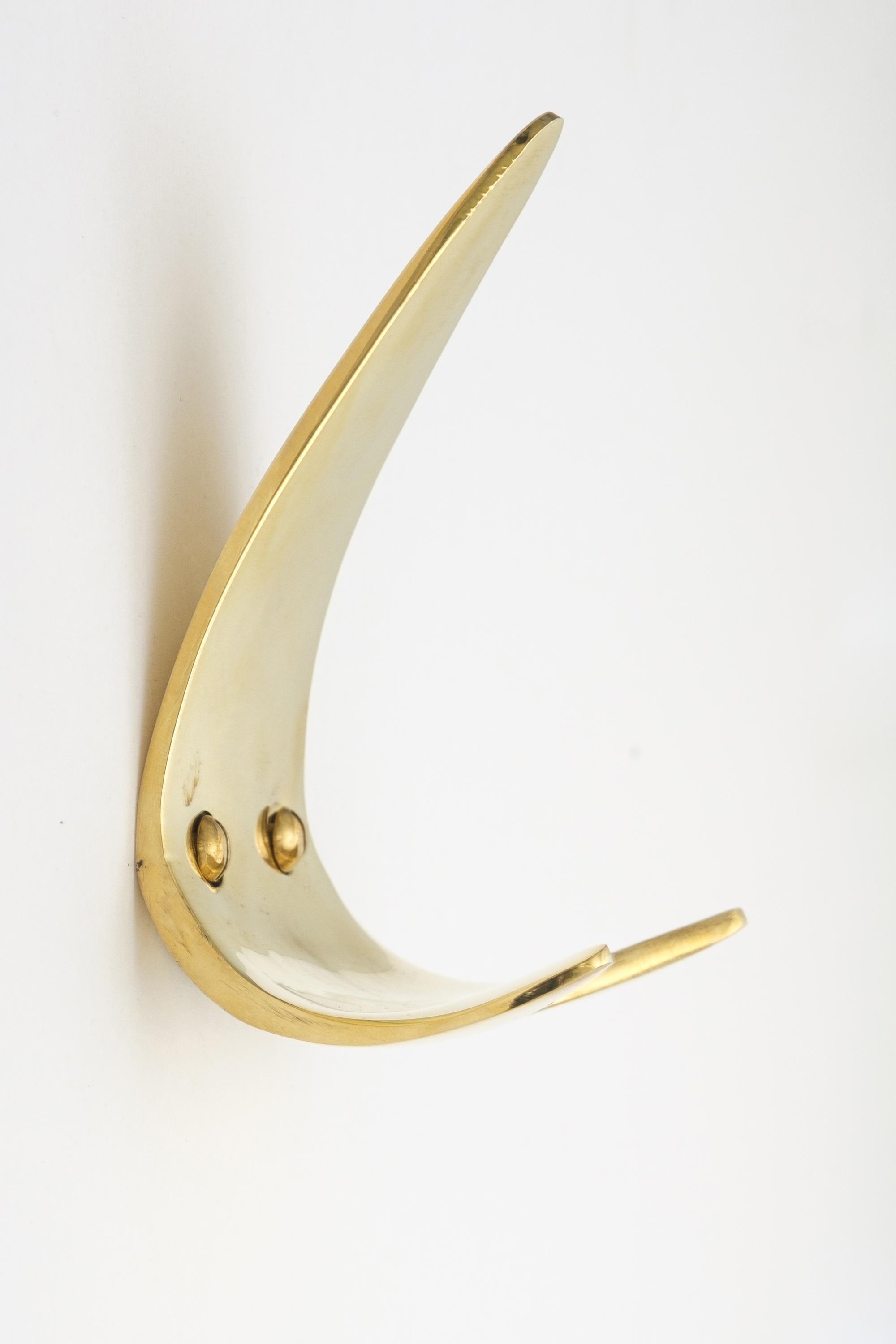 Carl Auböck Model #4086 Hook in Polished Brass For Sale 9