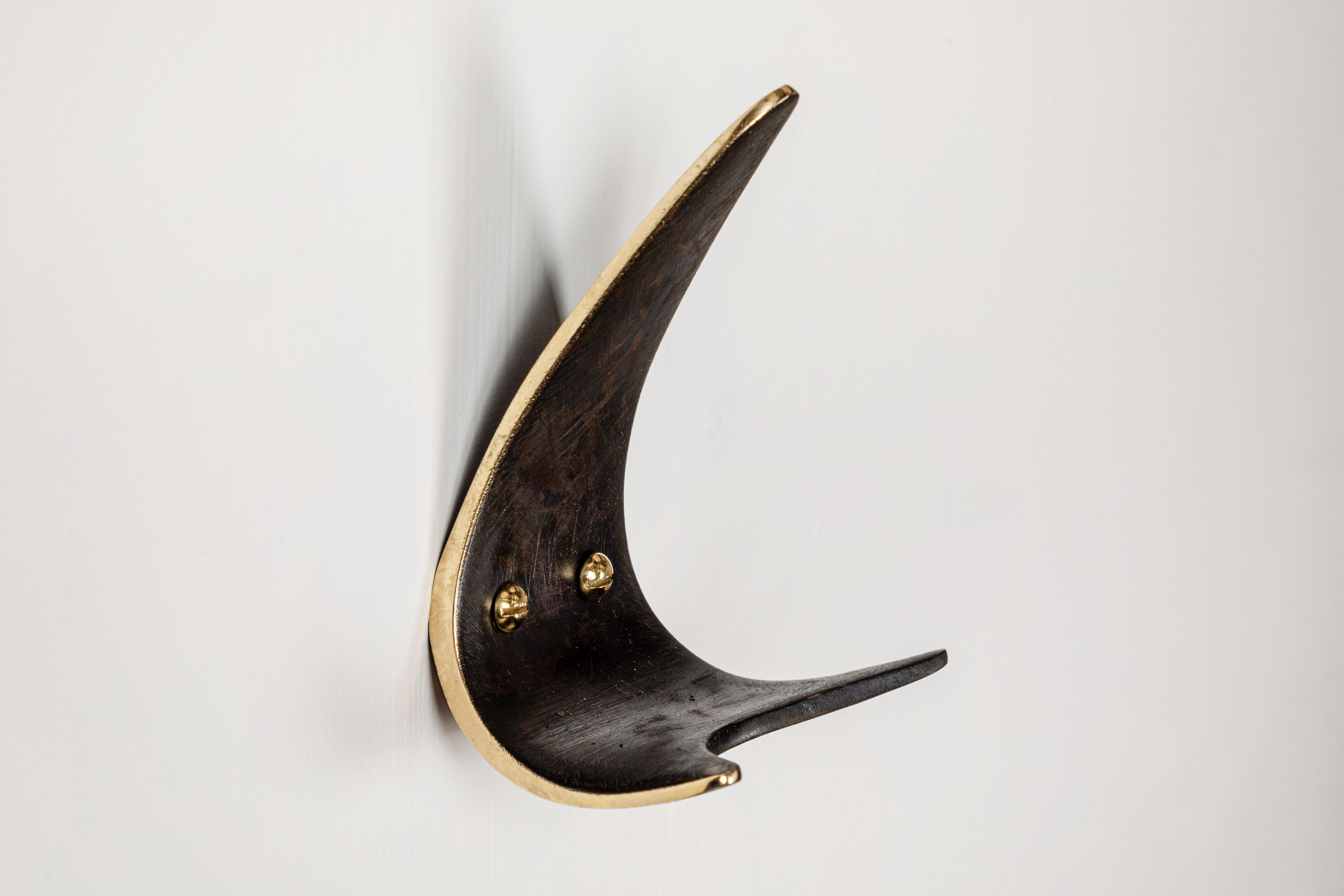 Carl Auböck Model #4086 Patinated Brass Hook For Sale 1