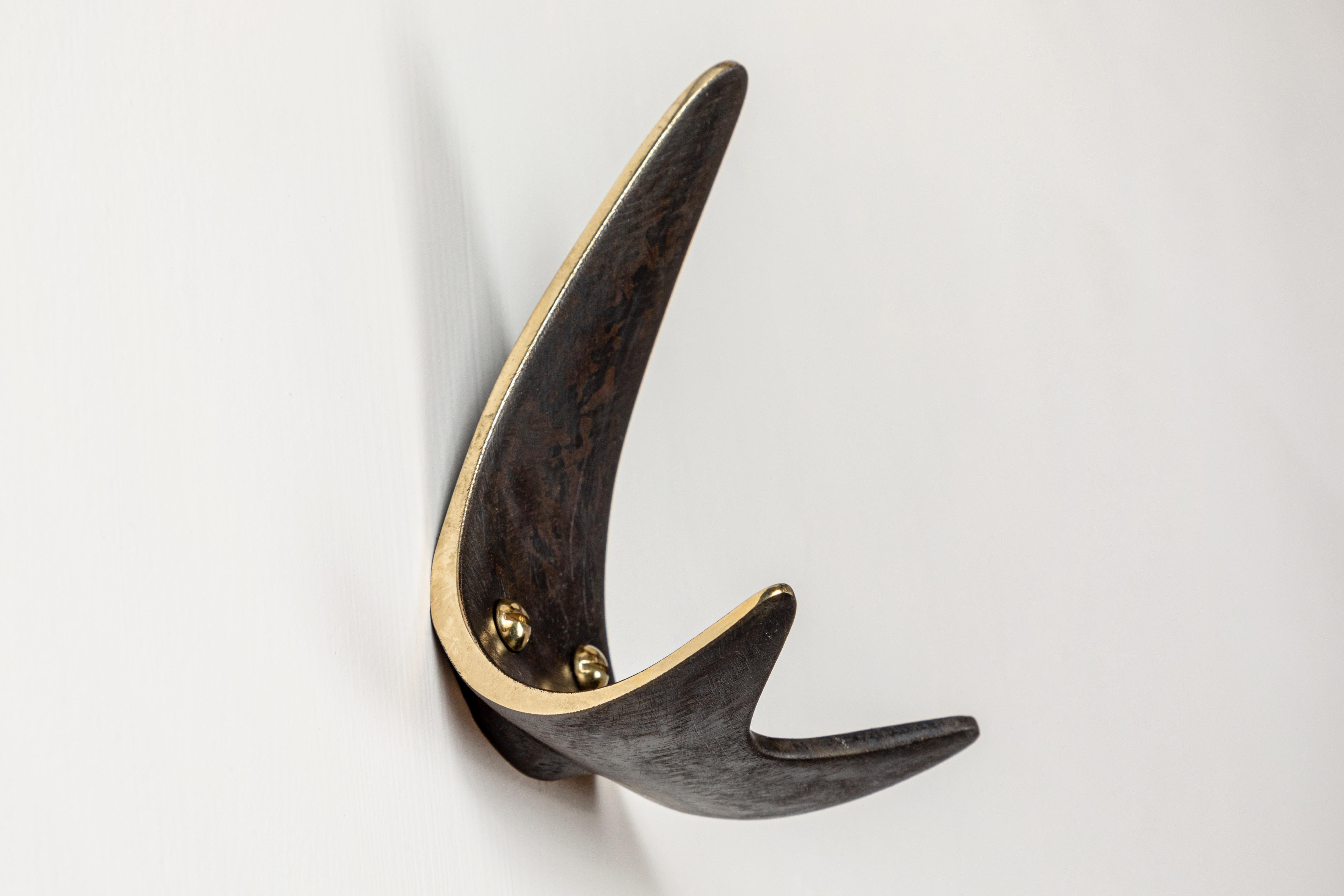 Carl Auböck Model #4086 Patinated Brass Hook For Sale 2
