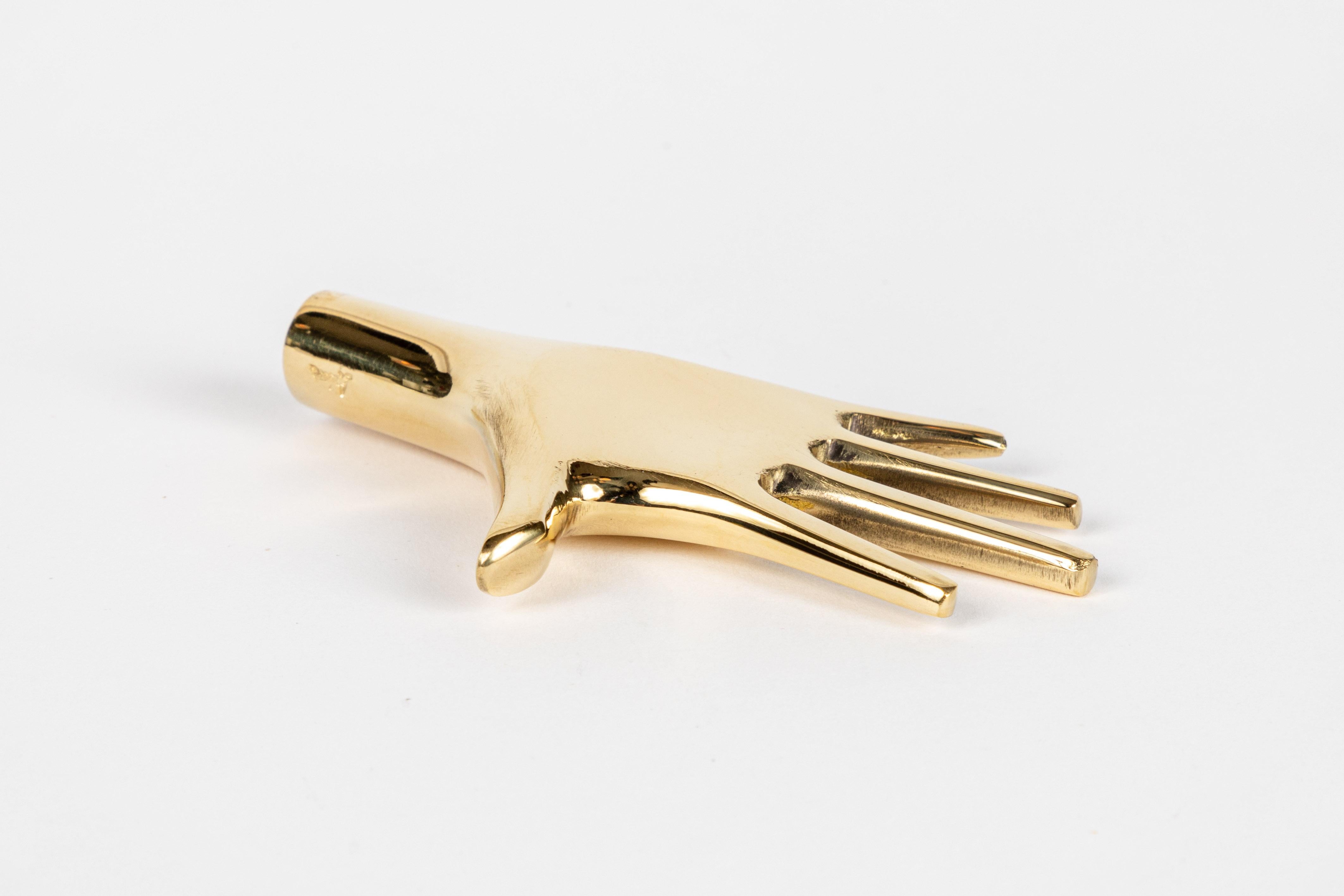 Carl Auböck Model #4223 'Hand' Brass Paperweight For Sale 1