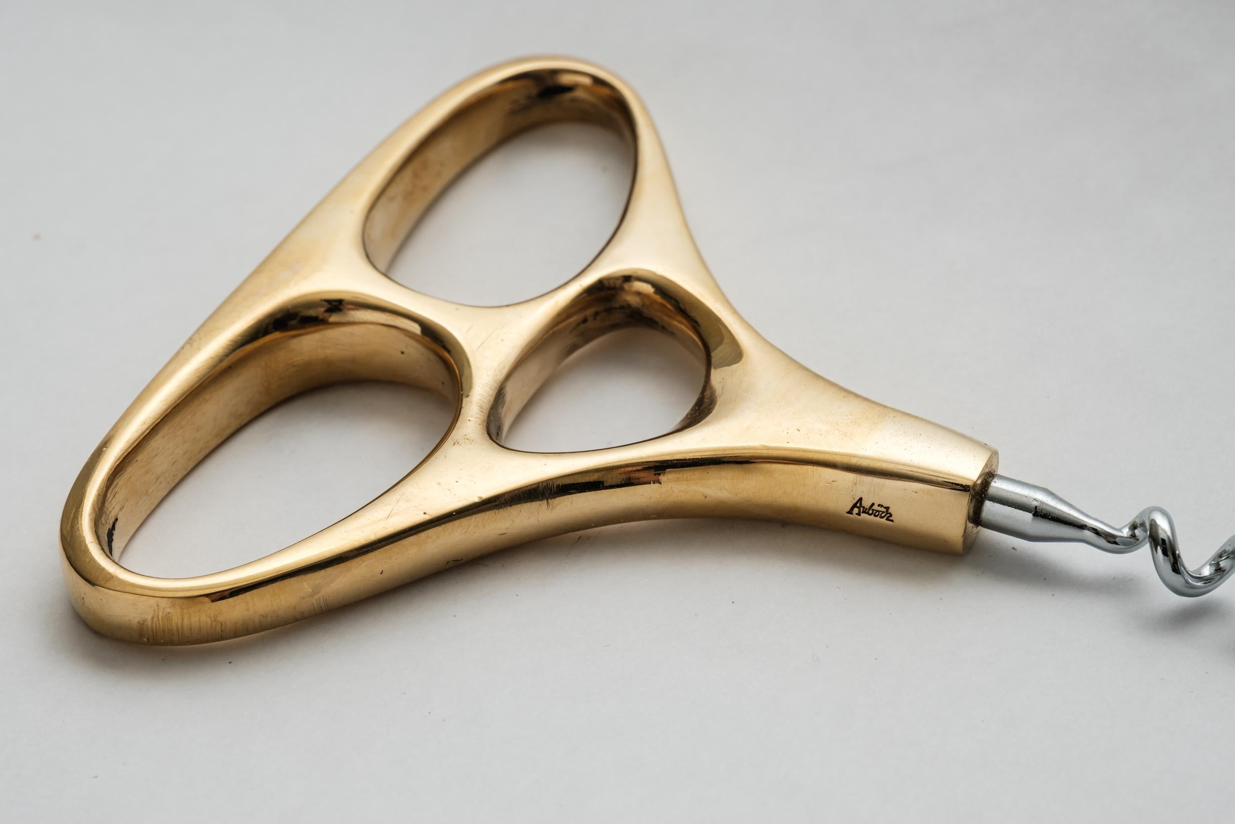 Carl Auböck Model #4230 'Skull' Polished Brass Corkscrew For Sale 3