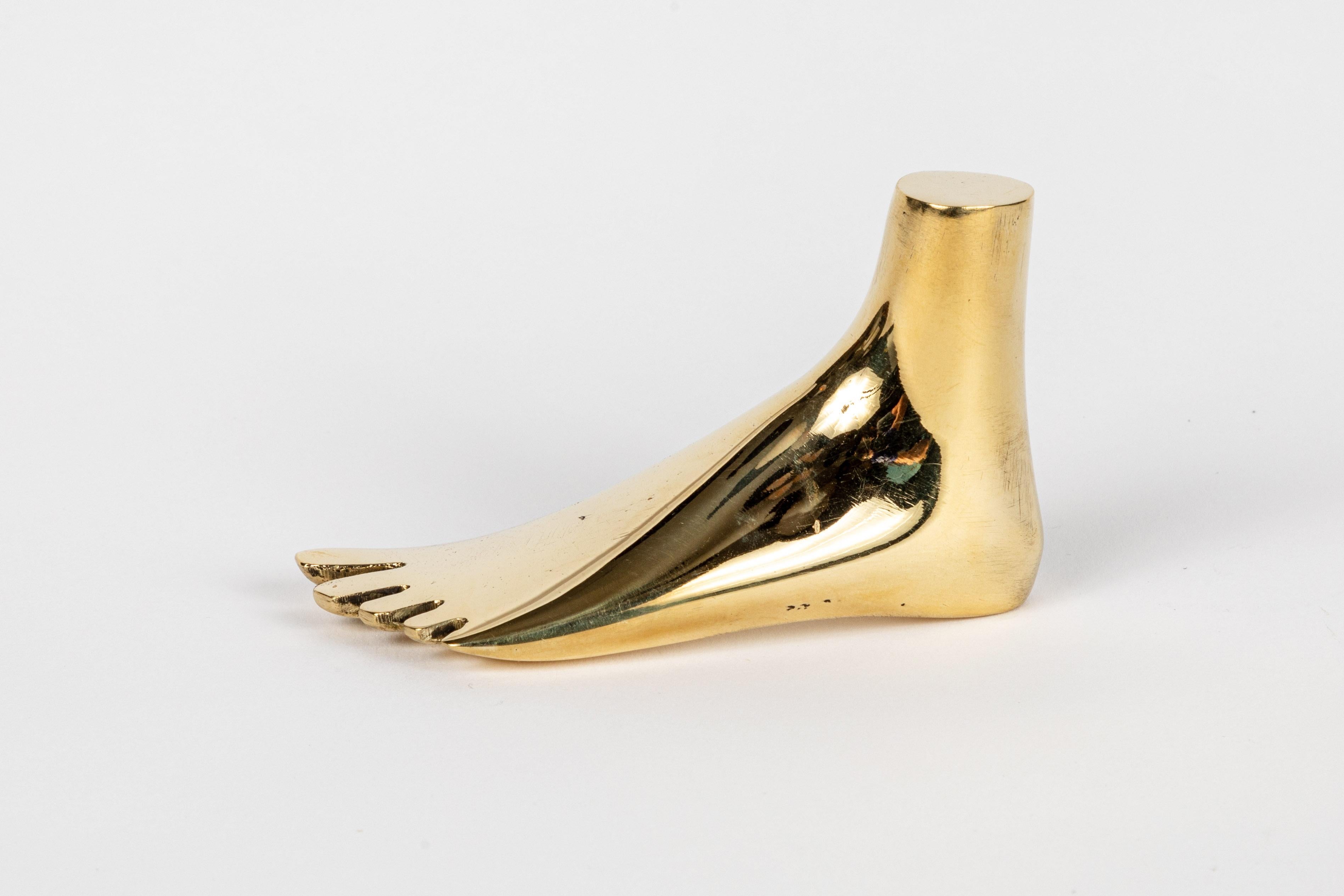 Austrian Carl Auböck Model #4273 'Foot' Brass Paperweight For Sale