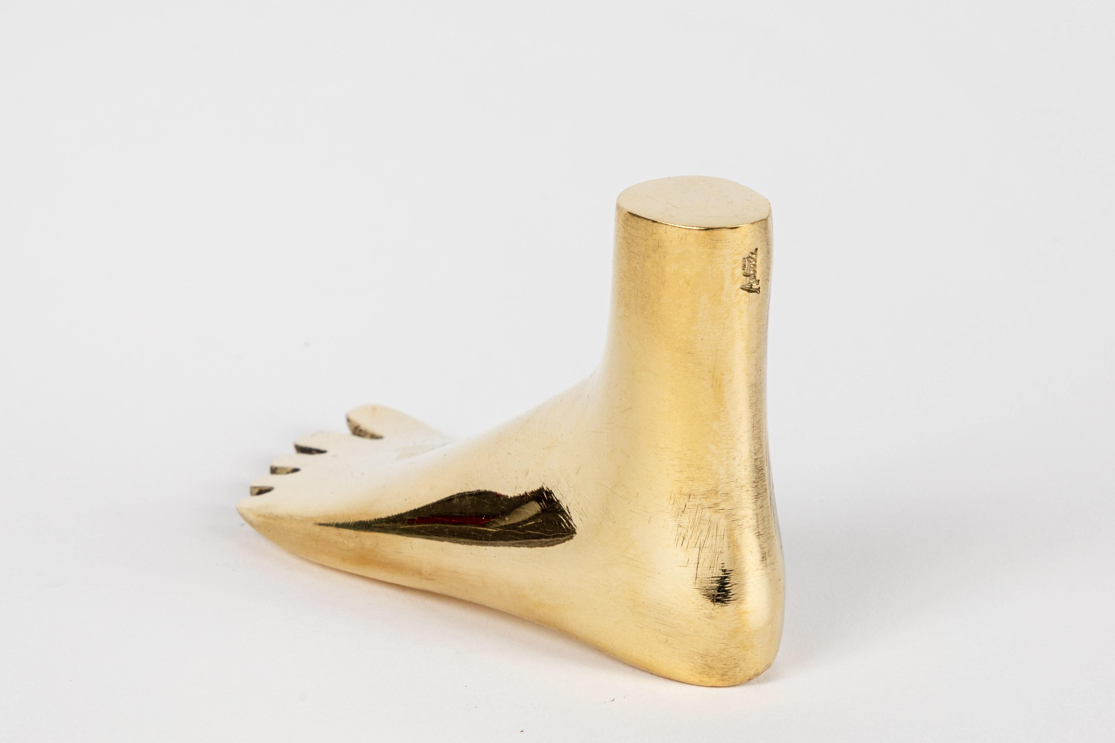 Contemporary Carl Auböck Model #4273 'Foot' Brass Paperweight For Sale