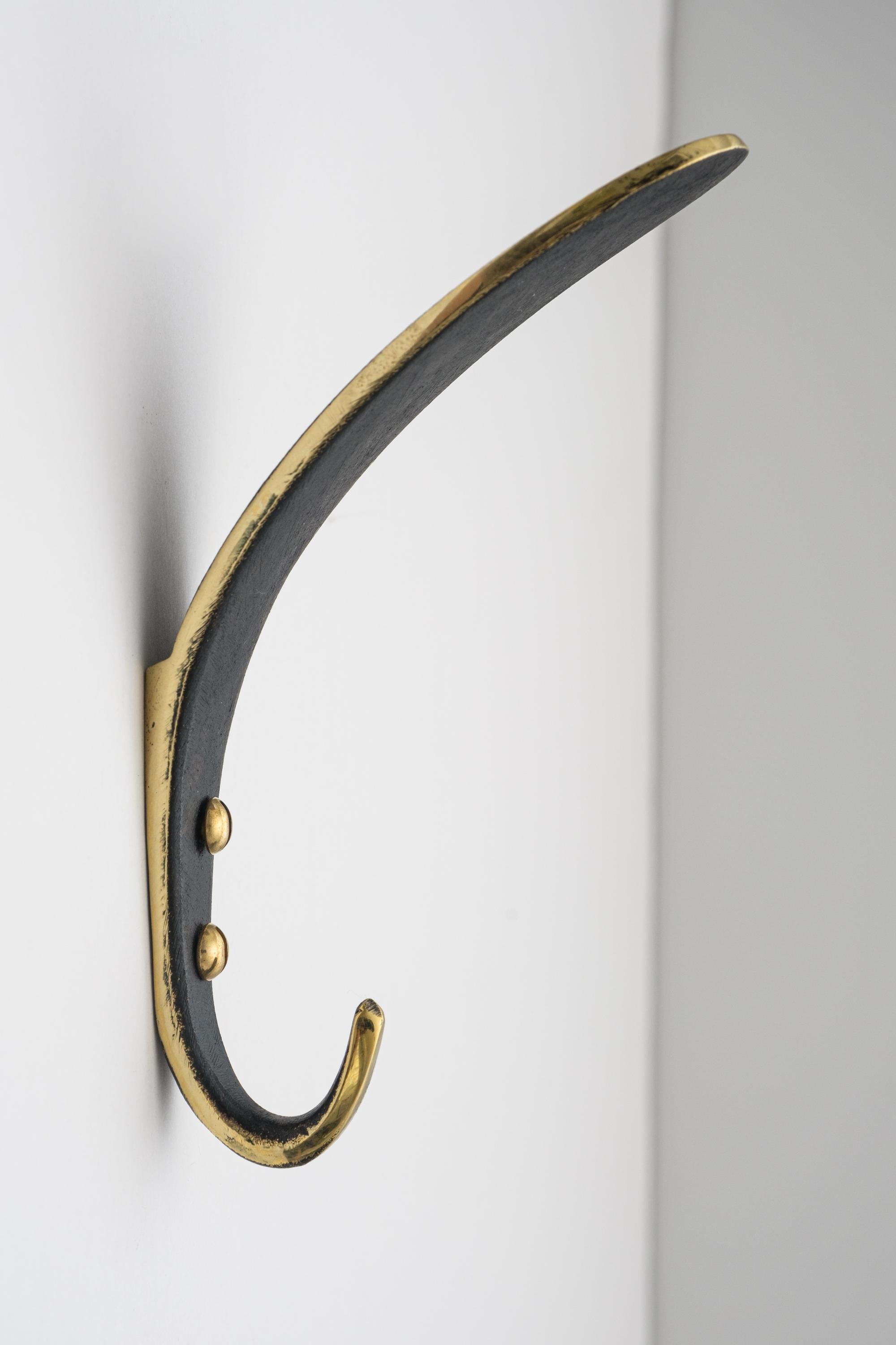 Carl Auböck Model #4327 Patinated Brass Hook For Sale 4