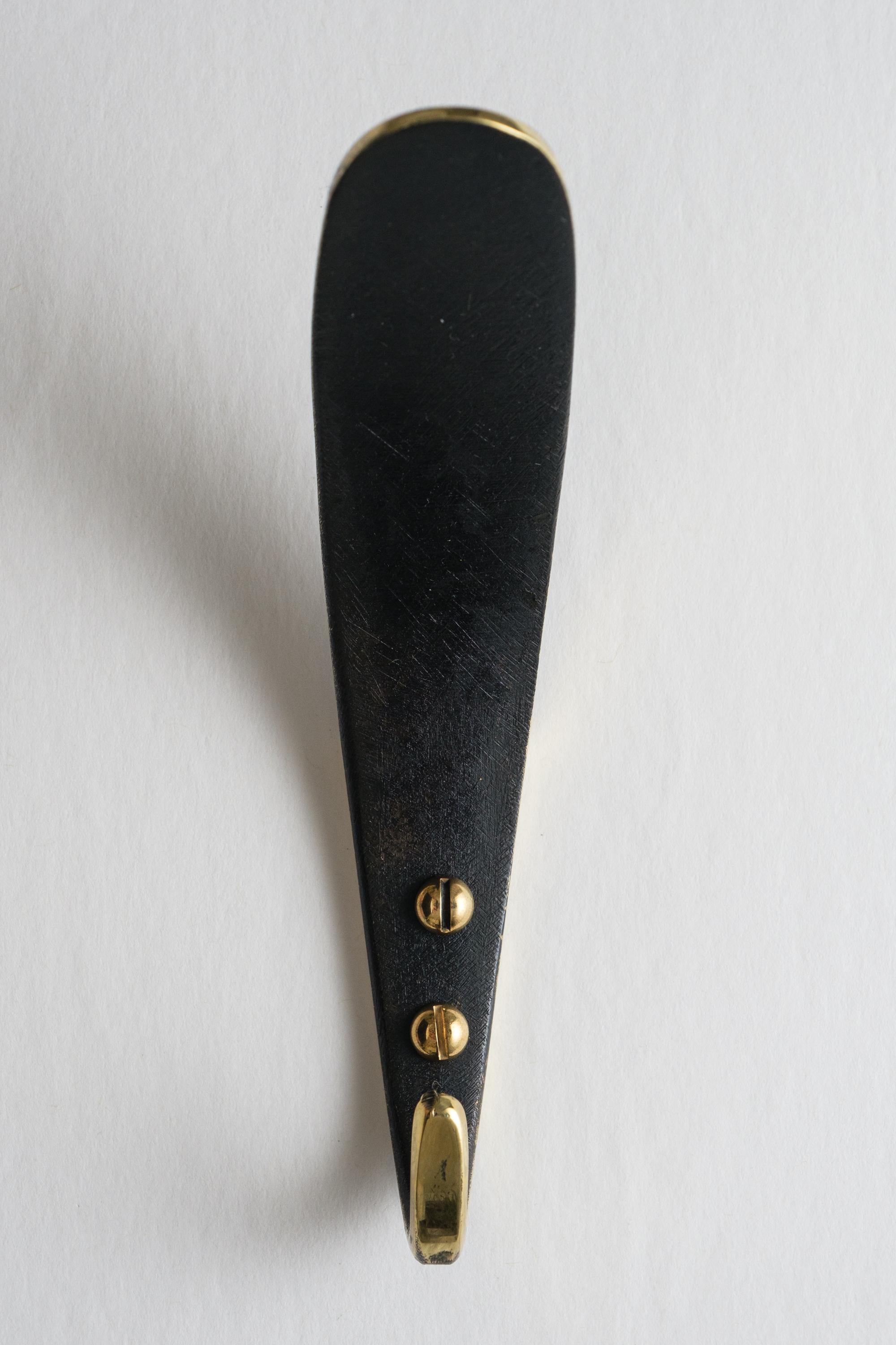 Carl Auböck Model #4327 Patinated Brass Hook In New Condition For Sale In Glendale, CA
