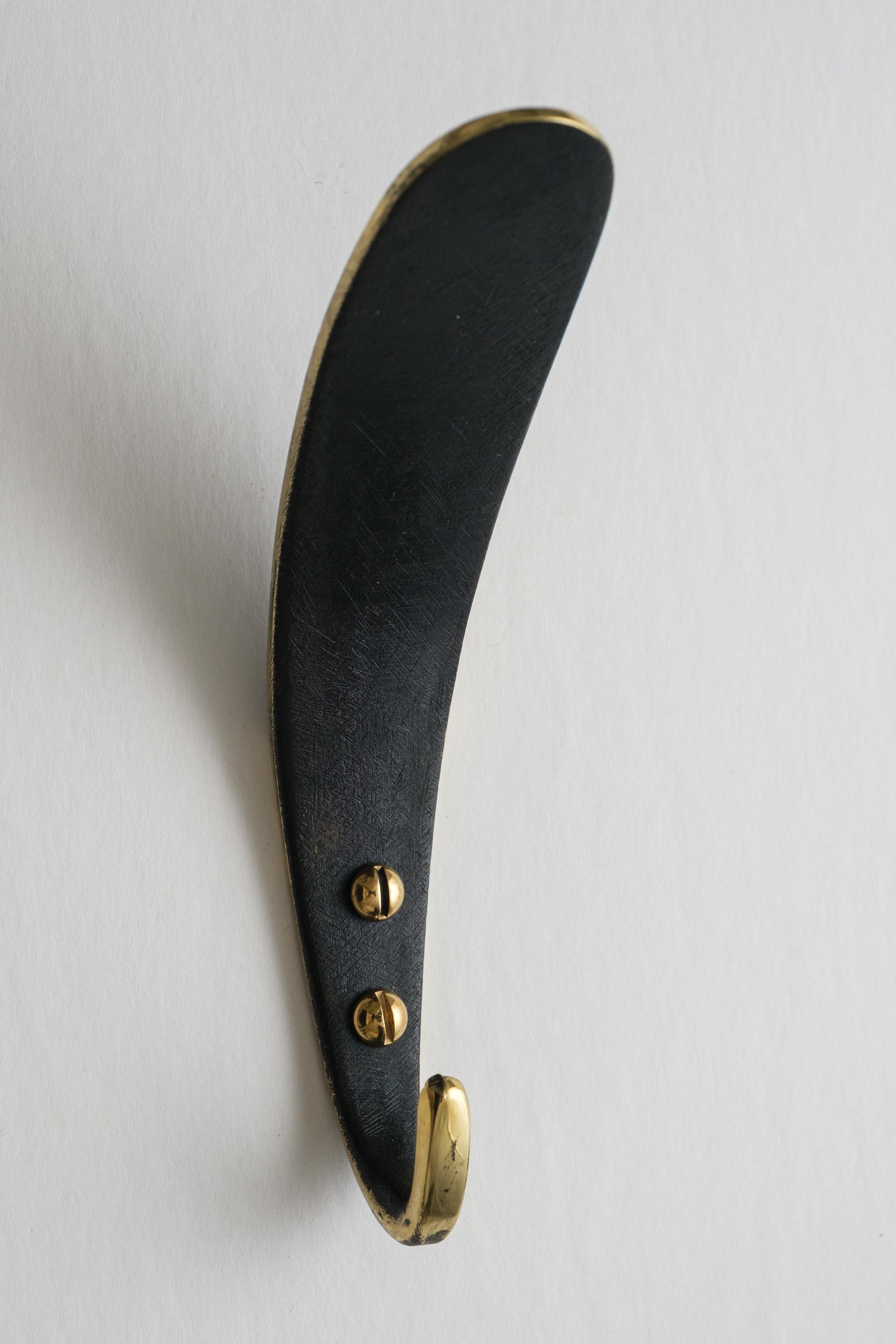 Contemporary Carl Auböck Model #4327 Patinated Brass Hook For Sale