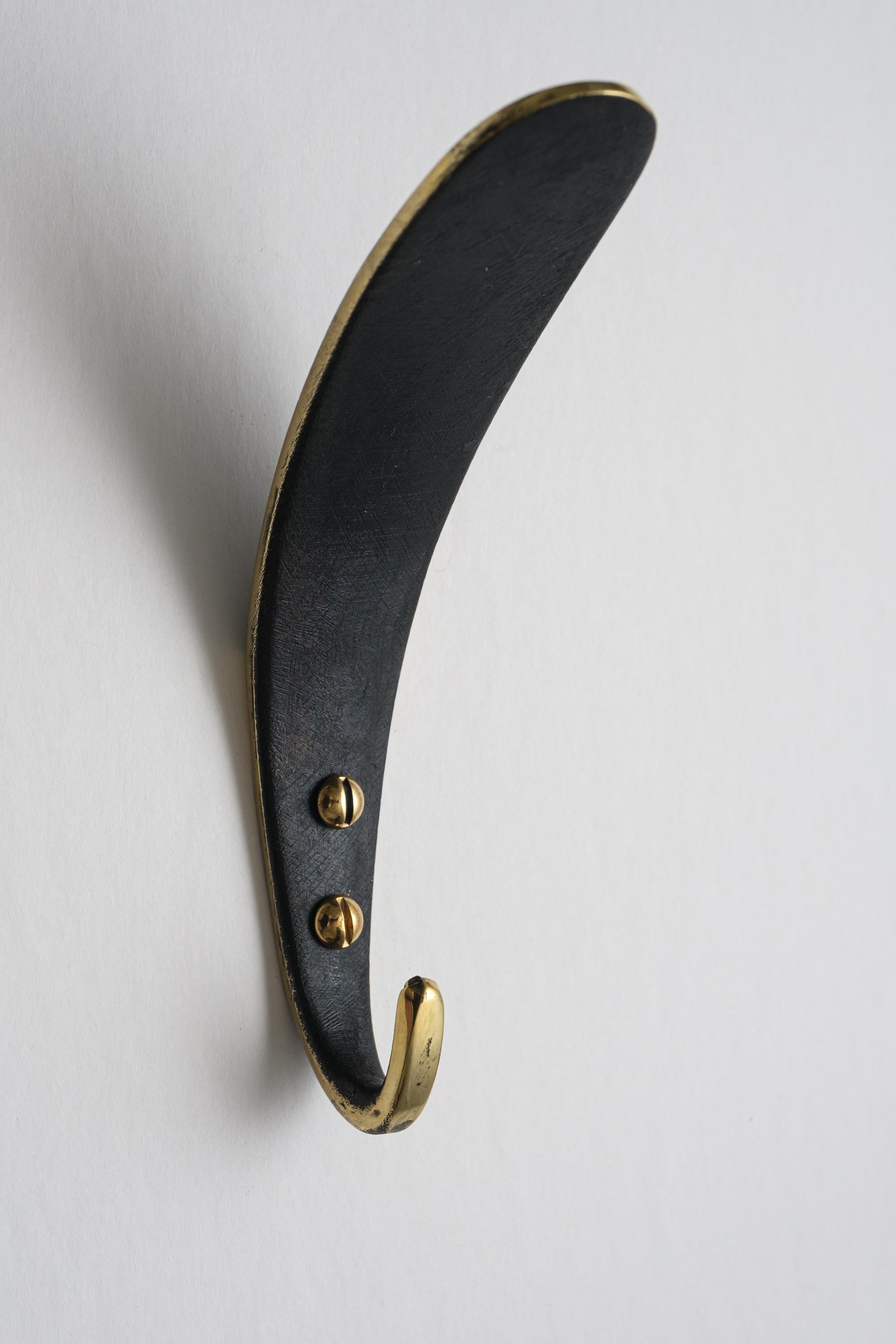 Carl Auböck Model #4327 Patinated Brass Hook For Sale 1