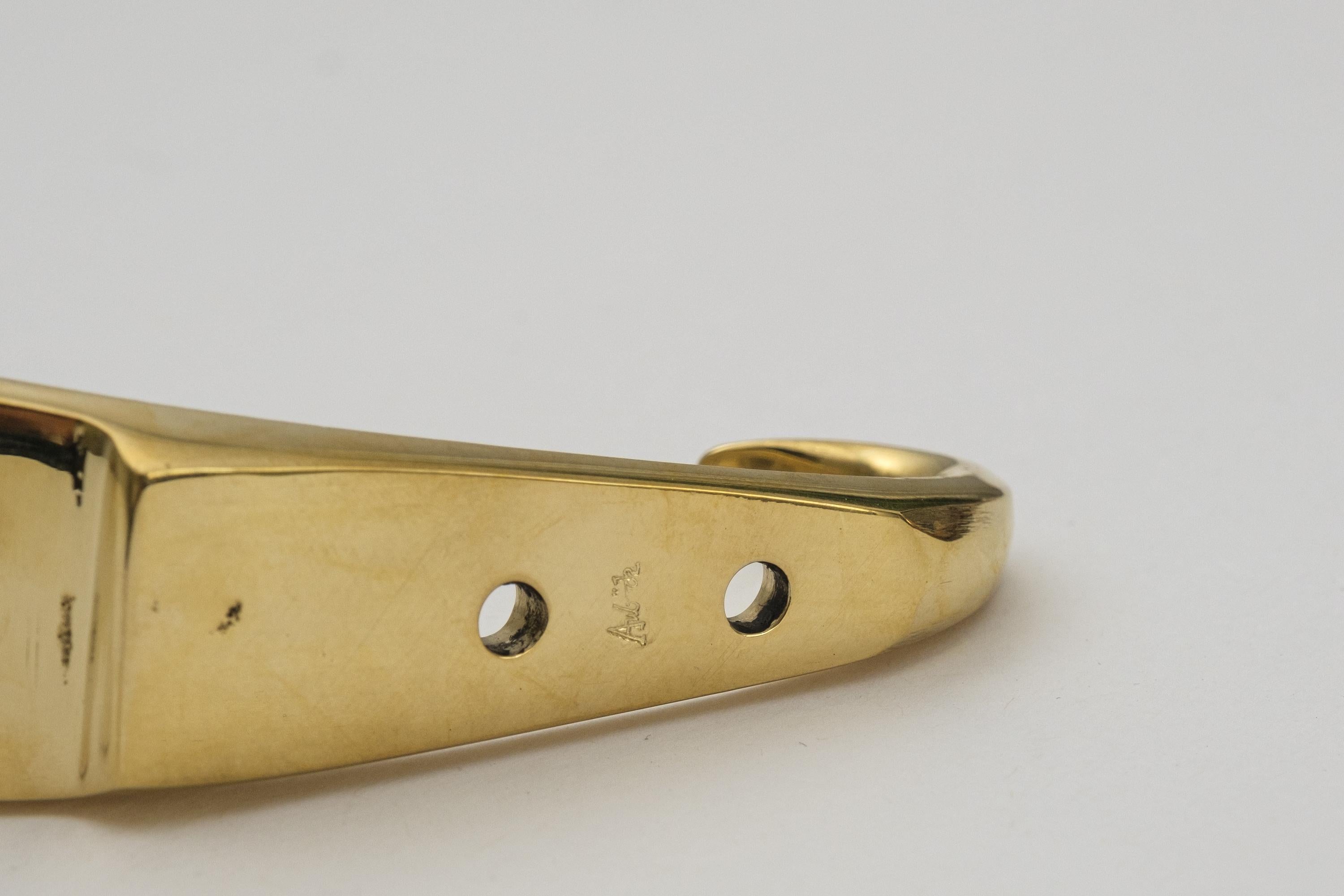 Mid-Century Modern Carl Auböck Model #4327 Polished Brass Hook For Sale