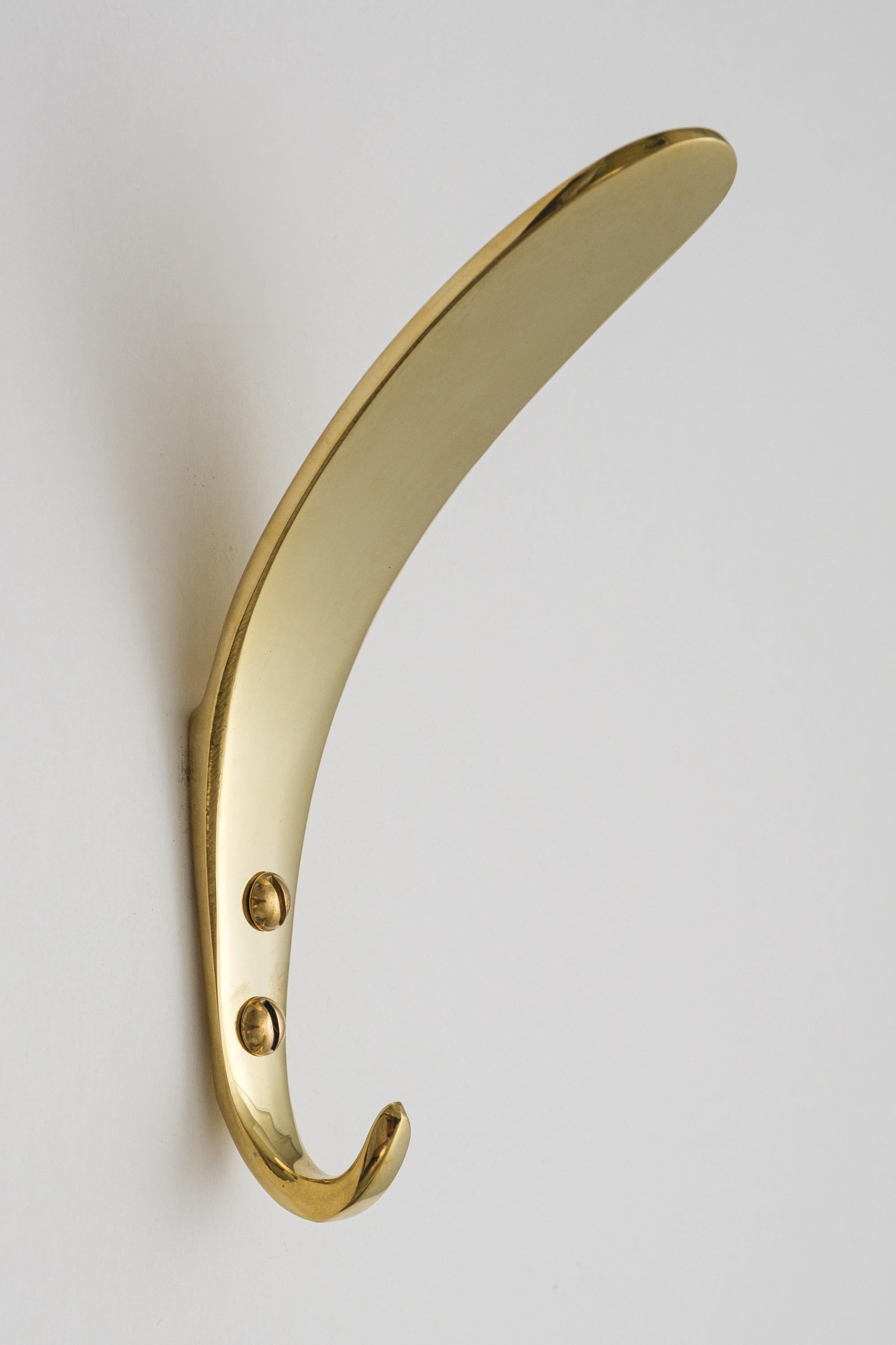 Carl Auböck Model #4327 Polished Brass Hook For Sale 1