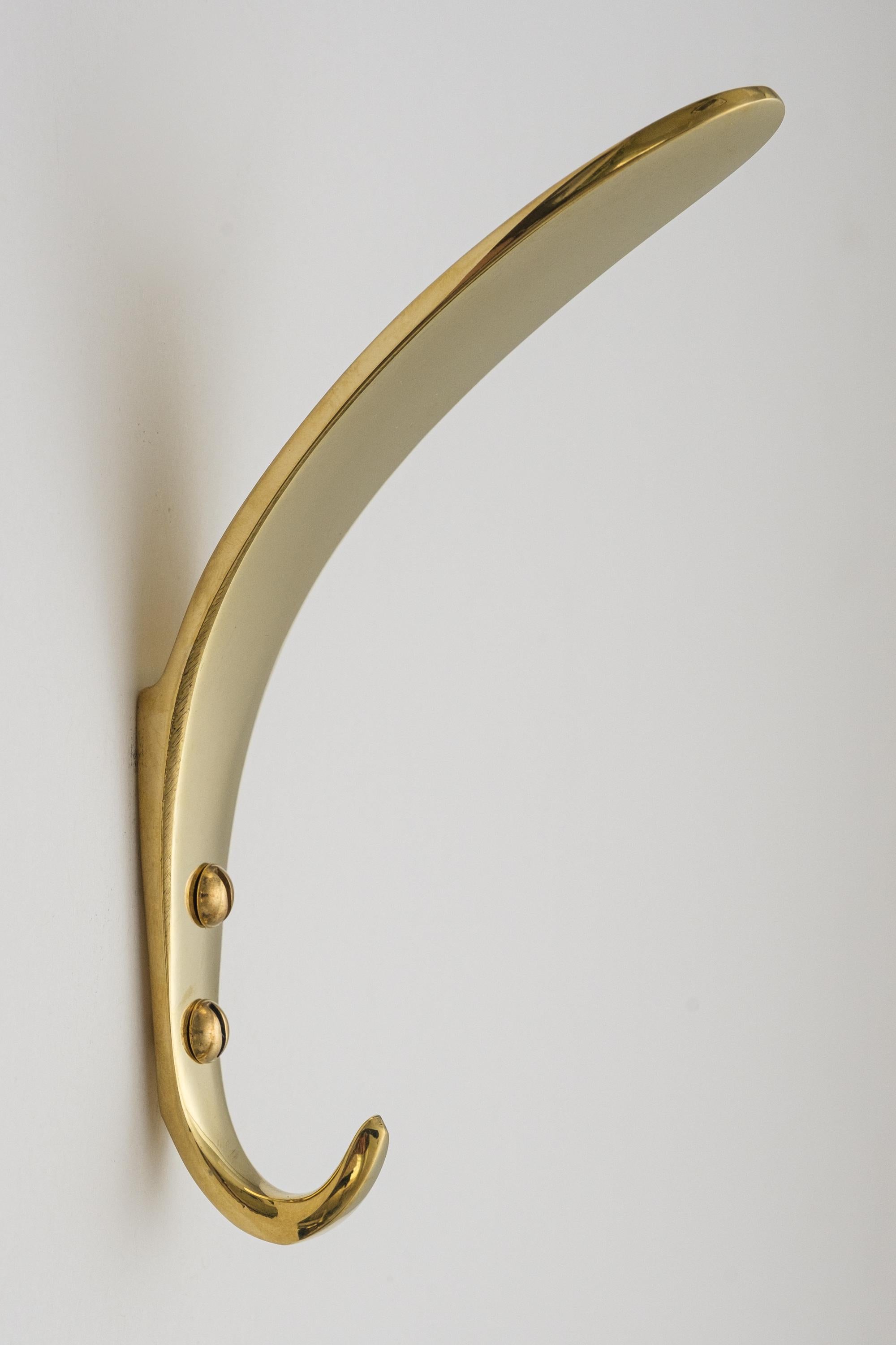 Carl Auböck Model #4327 Polished Brass Hook For Sale 2