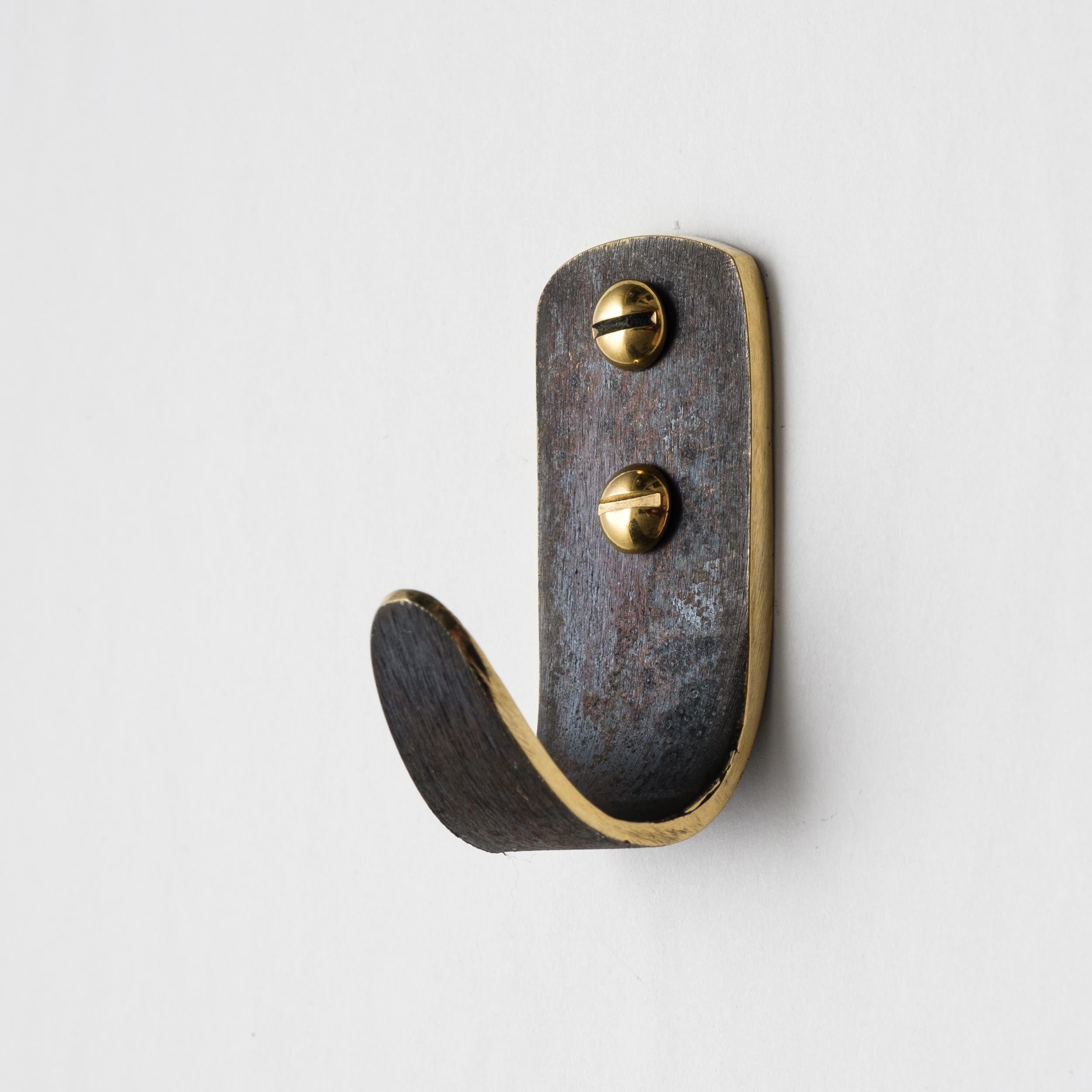 Carl Auböck Model #4330/1 Patinated Brass Hook For Sale 4