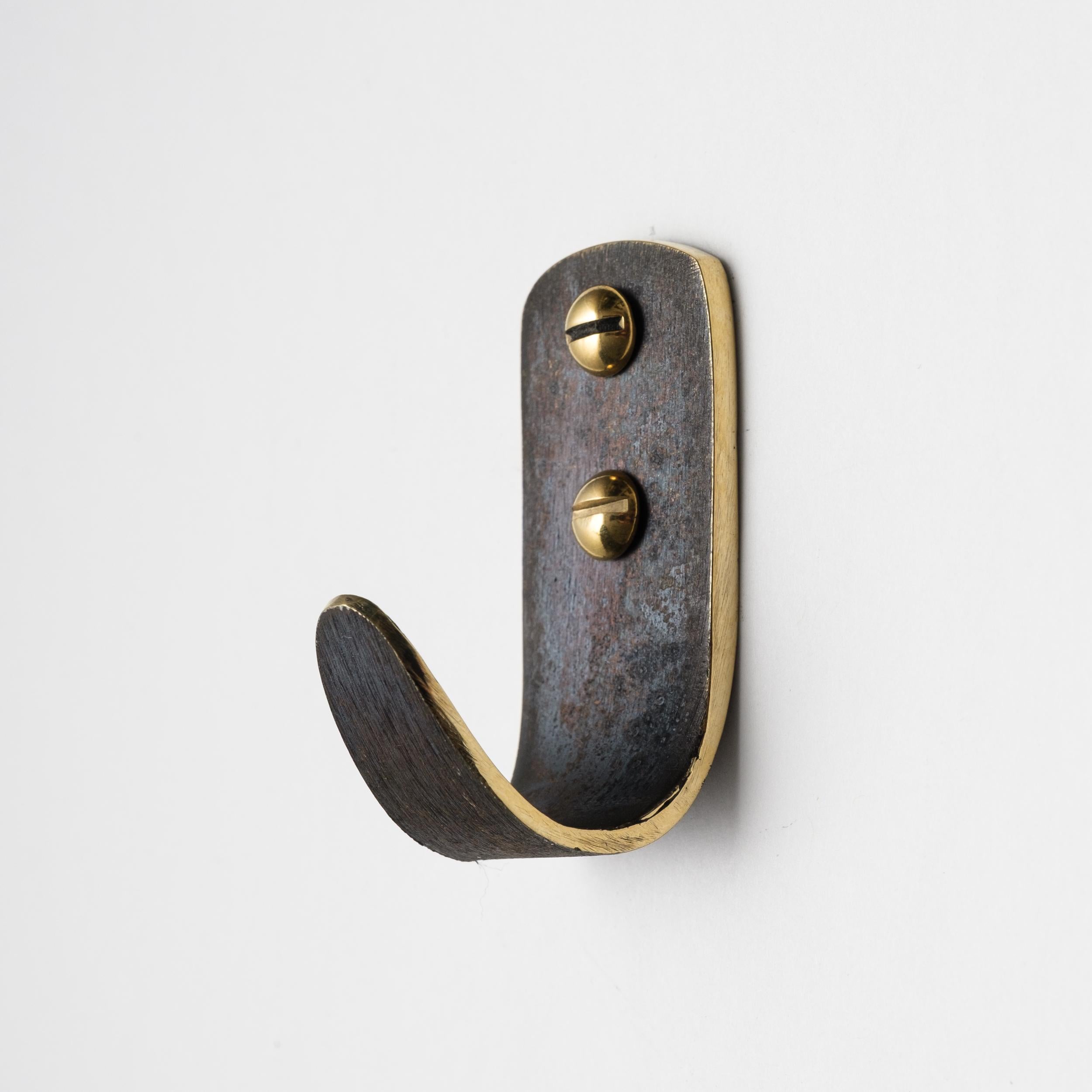 Carl Auböck Model #4330/1 Patinated Brass Hook For Sale 3