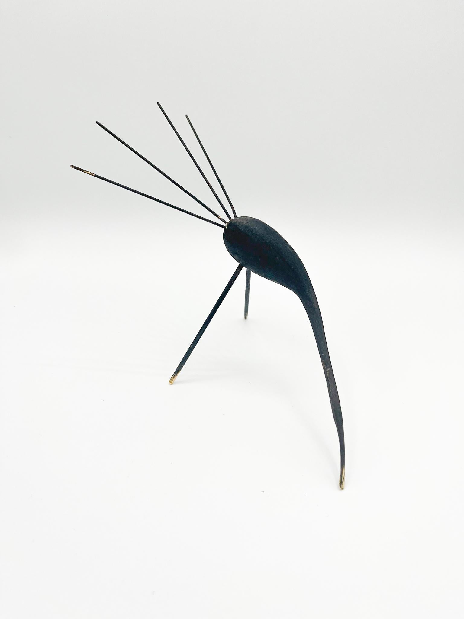 Patinated Carl Auböck Model #4366 'Bird' Brass Sculpture For Sale