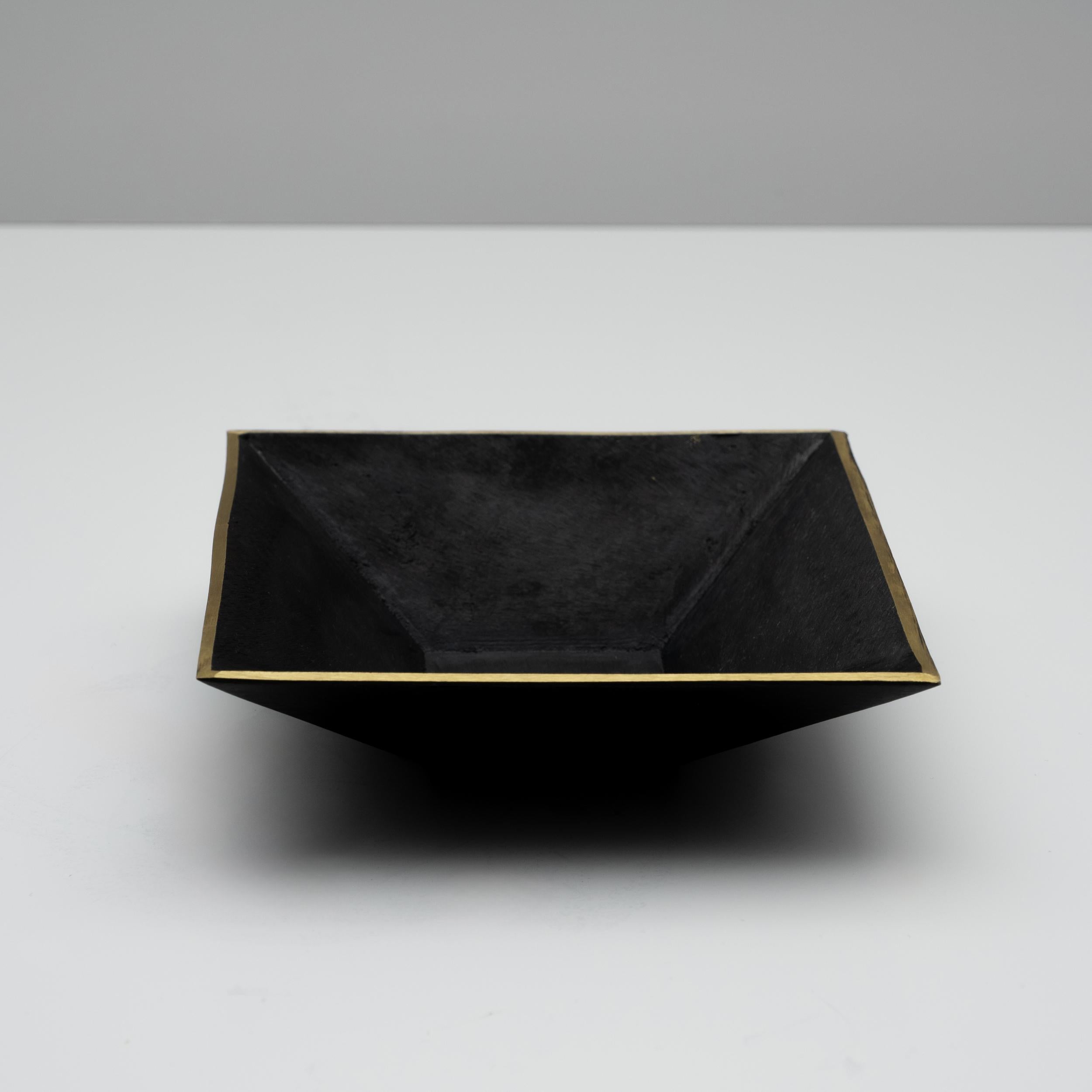 Carl Auböck Model #4482 Patinated Brass Square Dish For Sale 7