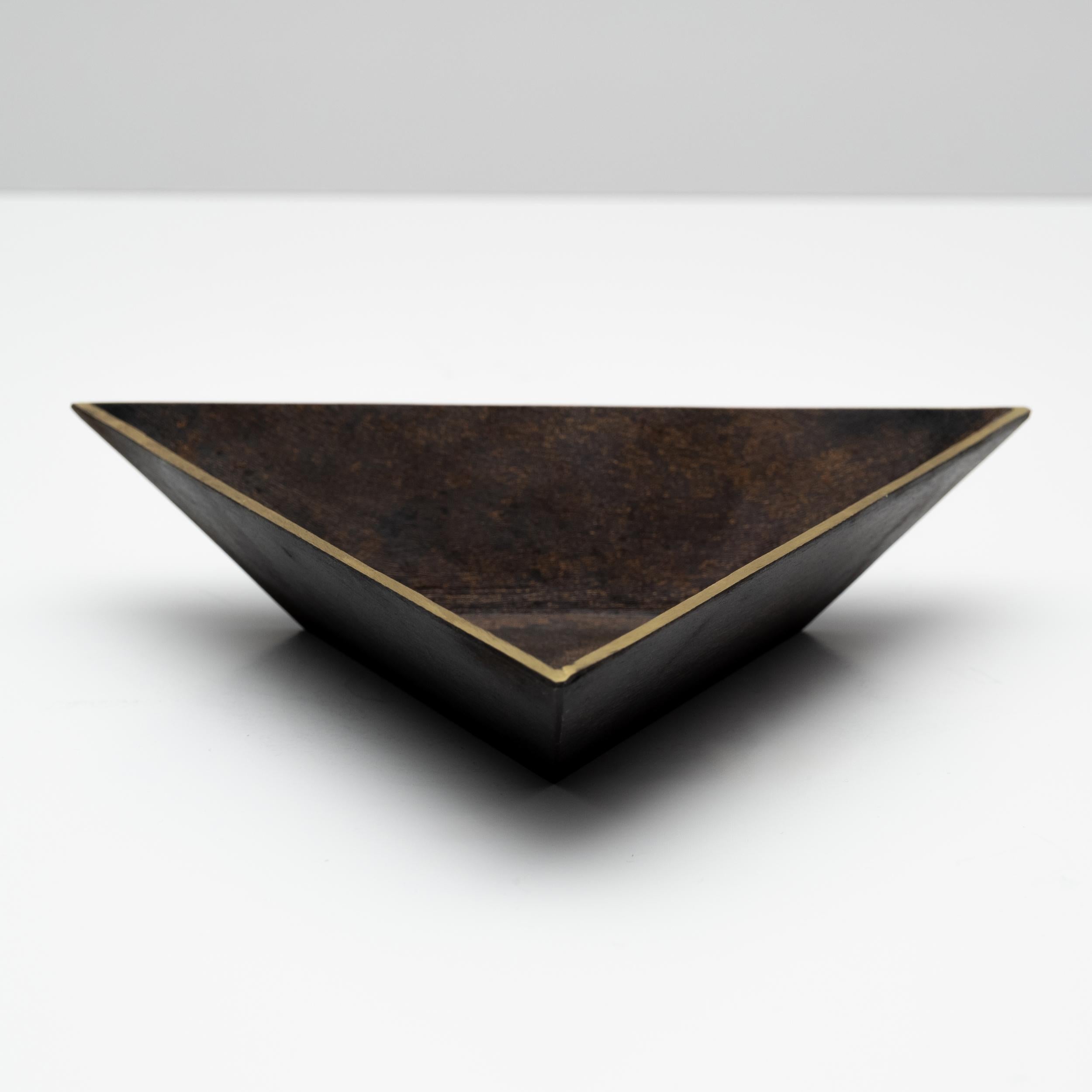 Carl Auböck Model #4482 Patinated Brass Square Dish For Sale 9