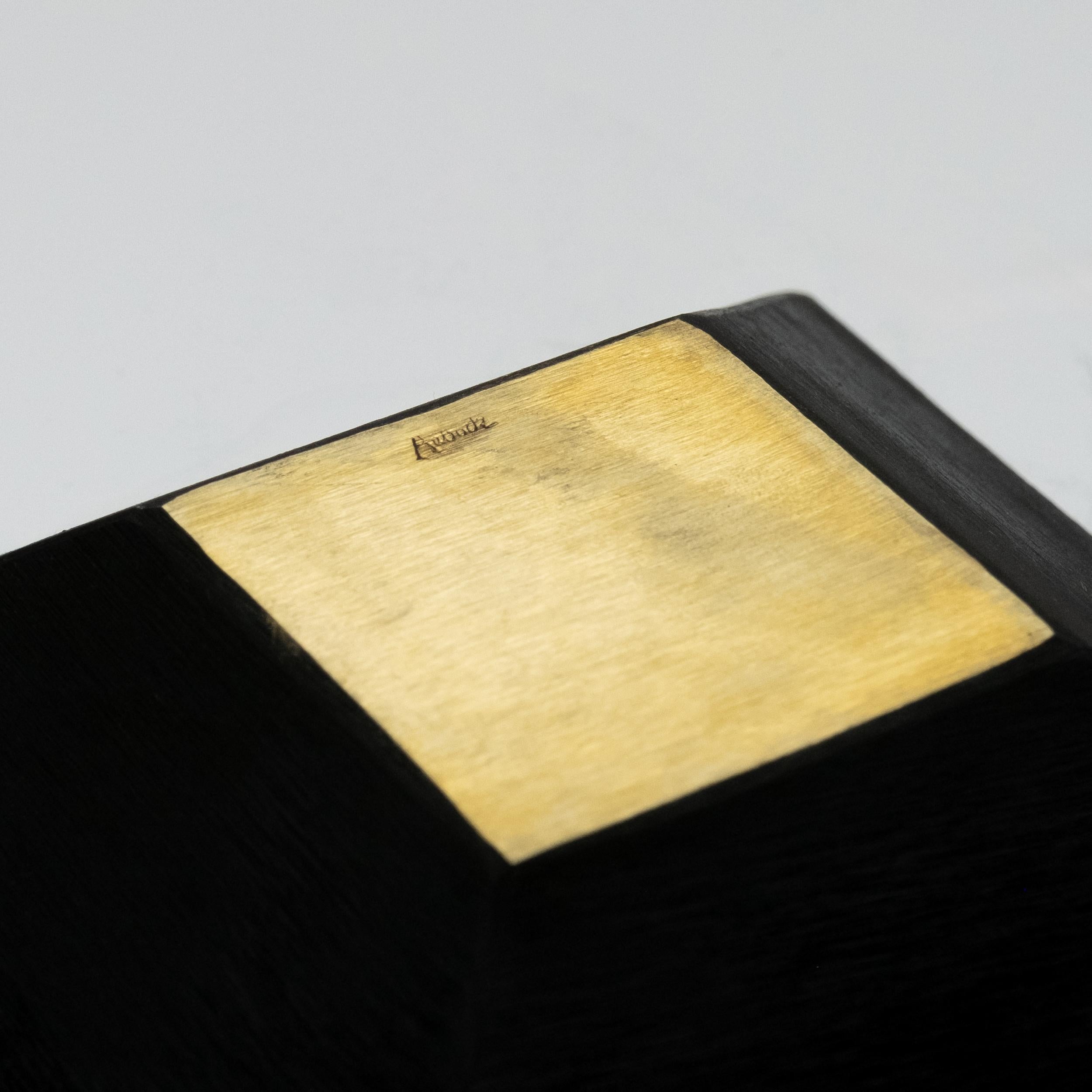 Carl Auböck Model #4482 Patinated Brass Square Dish For Sale 2